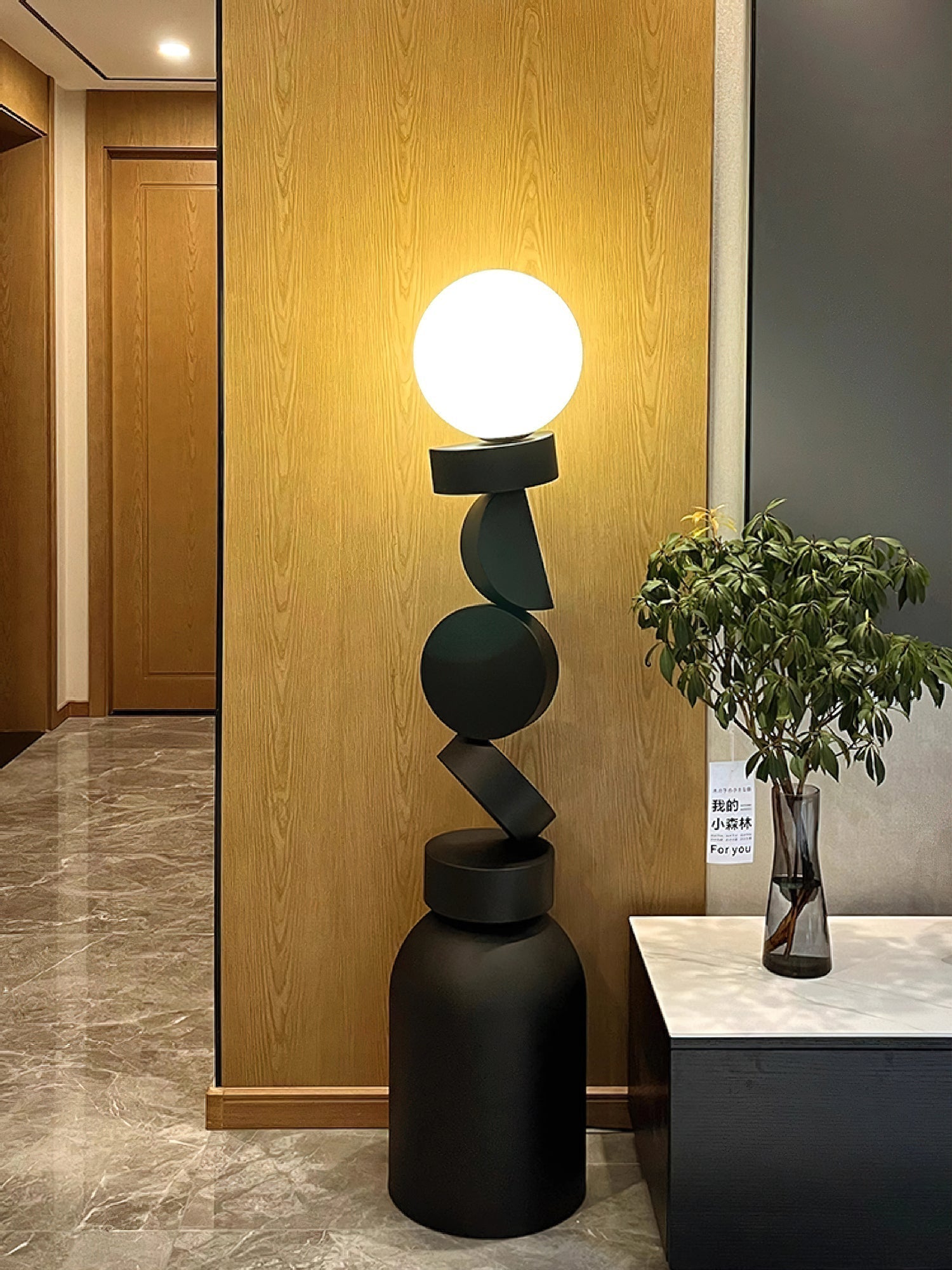 Calisine Floor Lamp Monolith Cube Black Base
