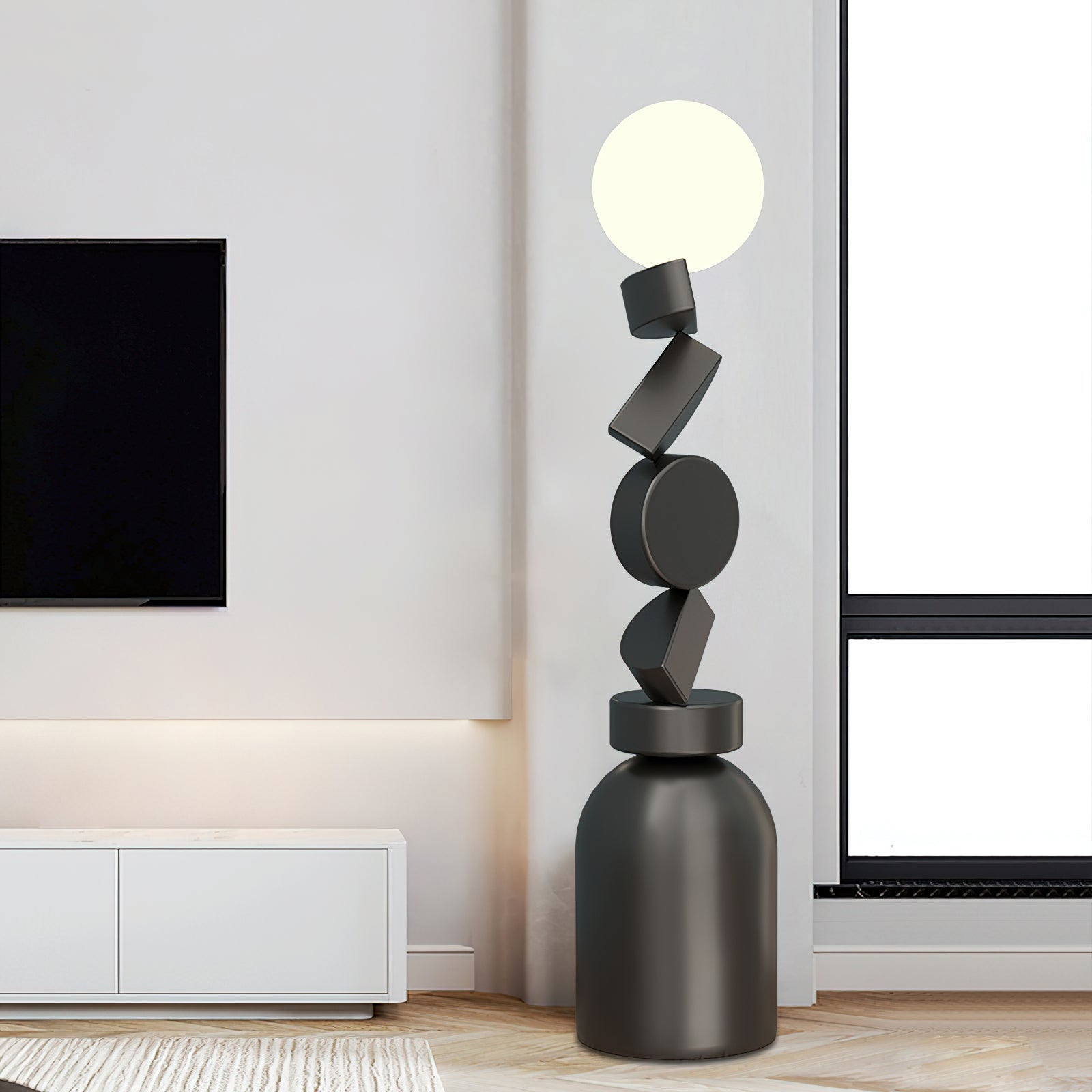 Calisine Floor Lamp Monolith Cube Black Base
