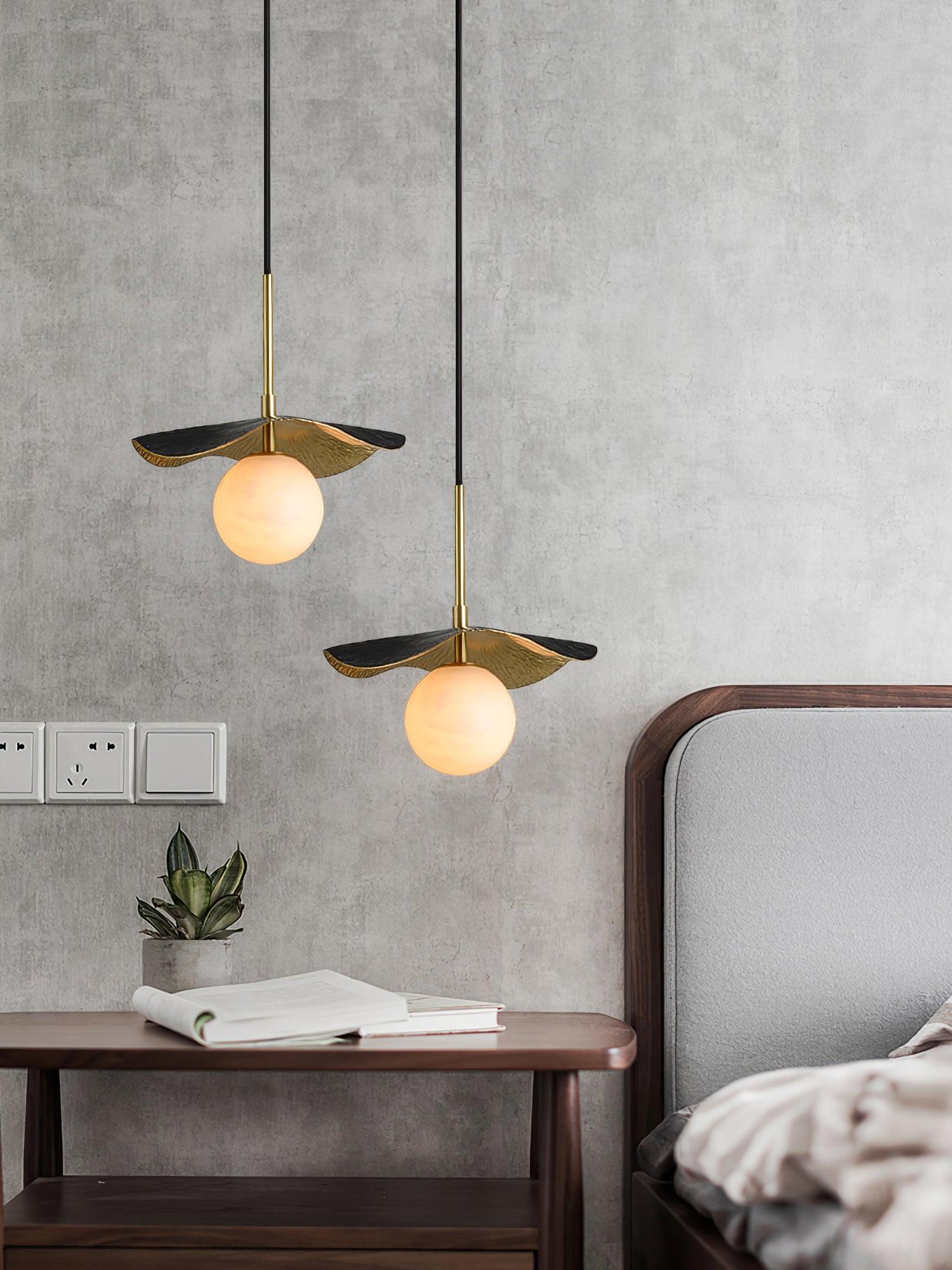 Talem Leaf Canopy Alabaster Pendant Light
