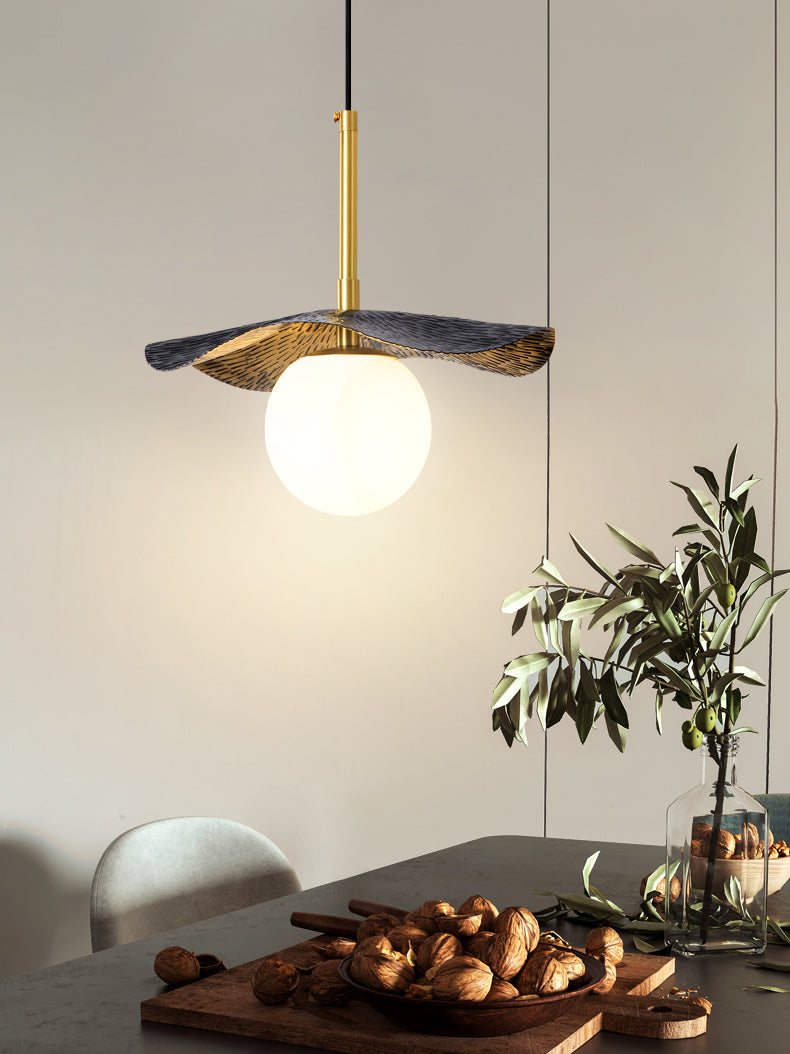 Zaraeen Modern Minimalist Brass Alabaster Pendant Light - Neutral Decor