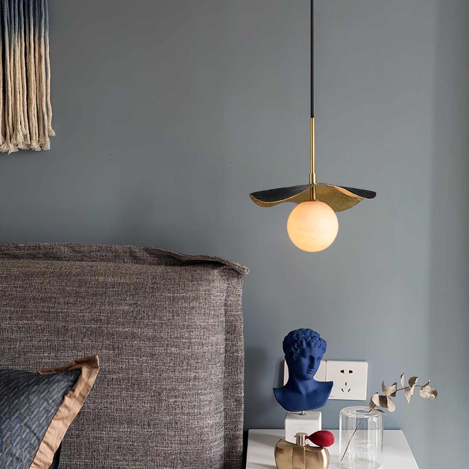 Talem Leaf Canopy Alabaster Pendant Light