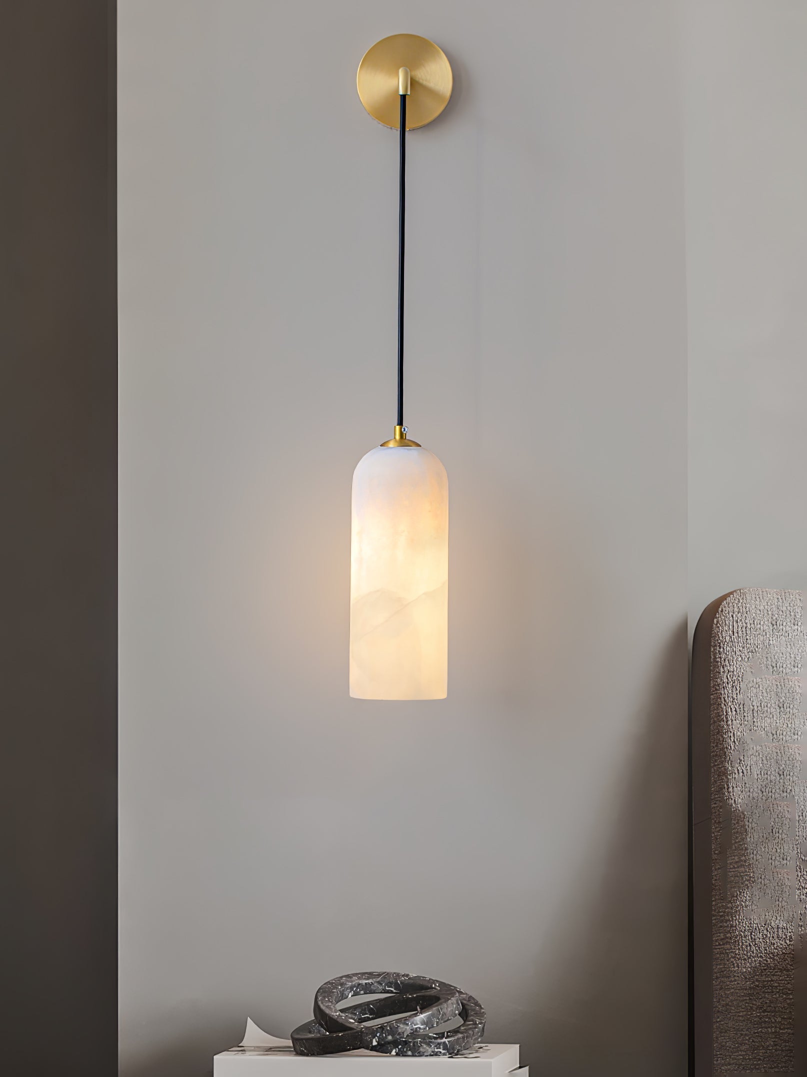 Vaelara Pendant Alabaster Wall Light - Neutral Decor