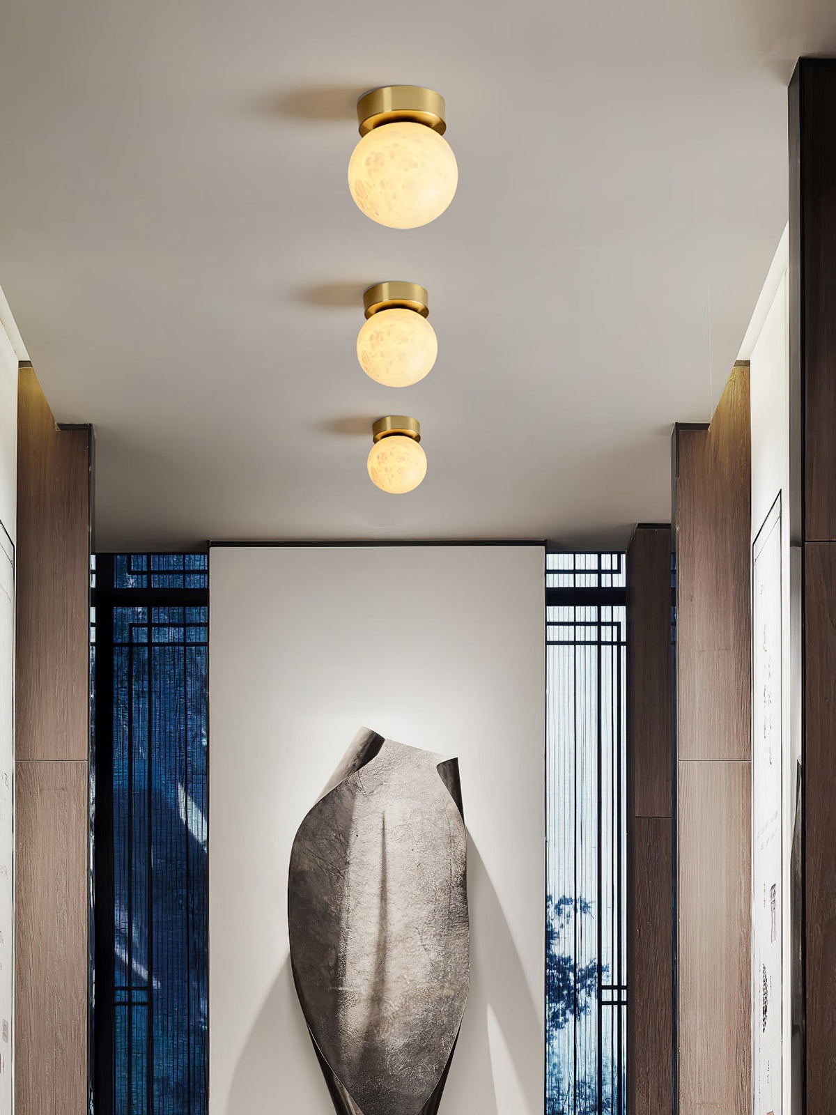 Otheyra Minimalist Alabaster Flush Mount Light