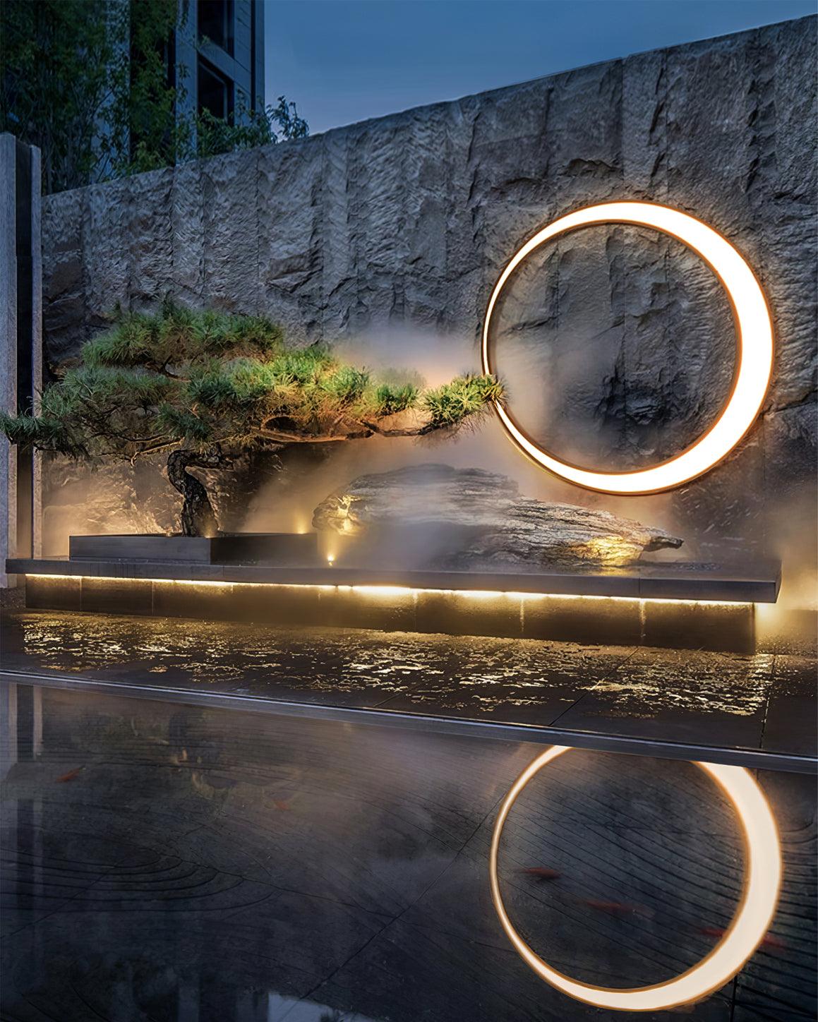 Zathee Circular LED Outdoor Wall Light - Neutral Decor