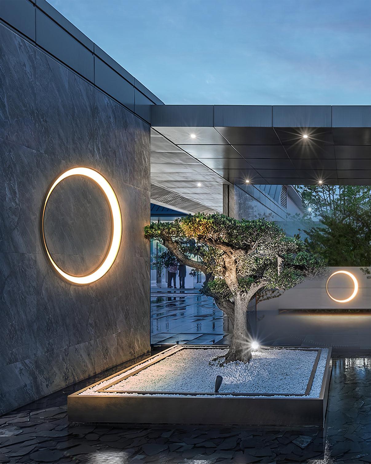 Zathee Circular LED Outdoor Wall Light - Neutral Decor