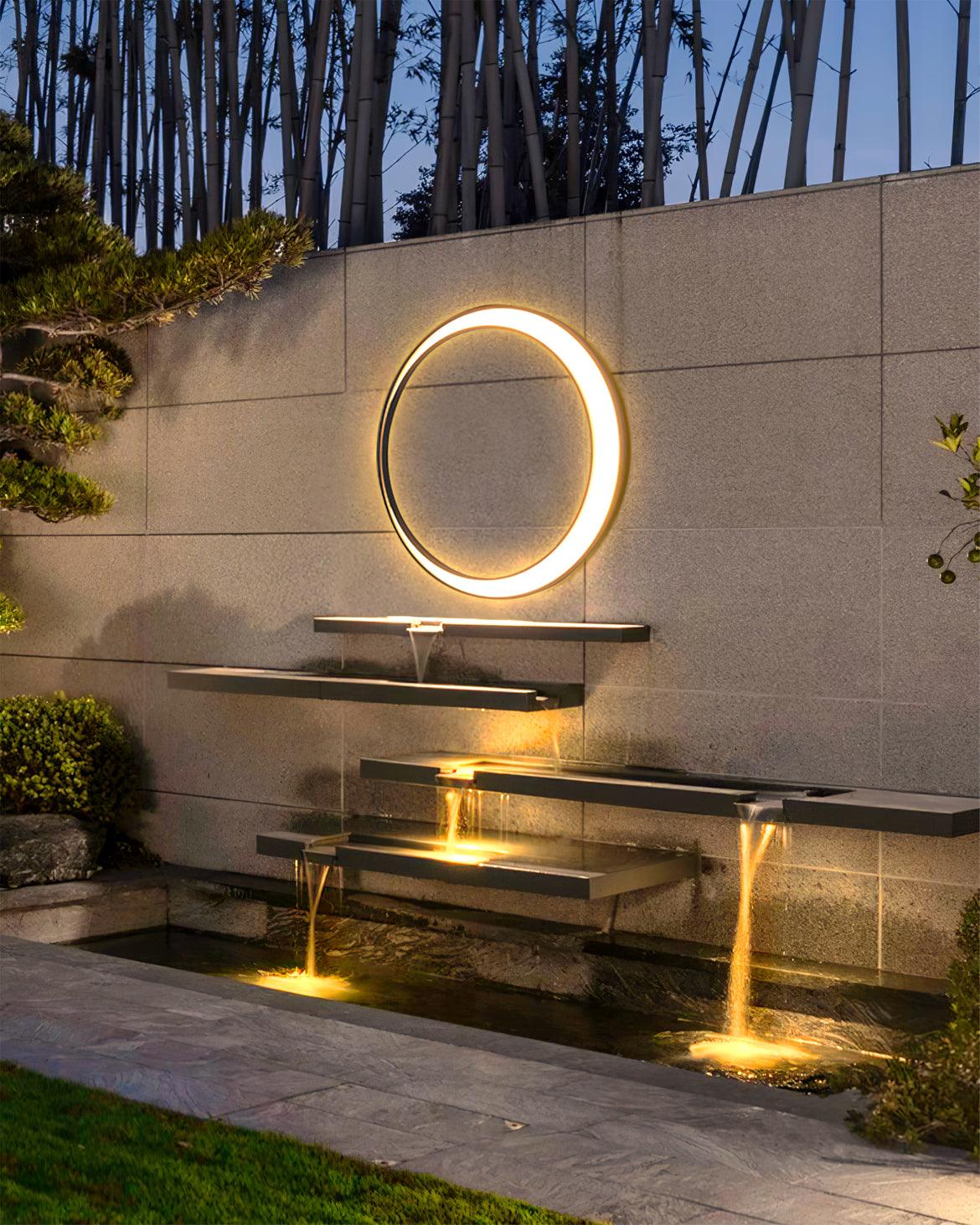 Zathee Circular LED Outdoor Wall Light - Neutral Decor