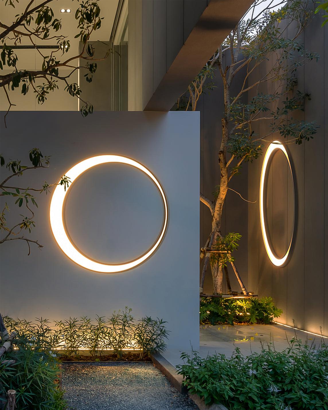 Zathee Circular LED Outdoor Wall Light - Neutral Decor