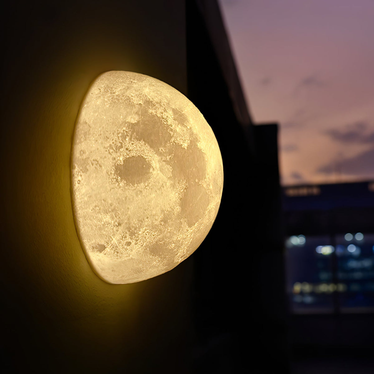 Olsolan Nordic Art Moon 3D Plastic Wall Lamp