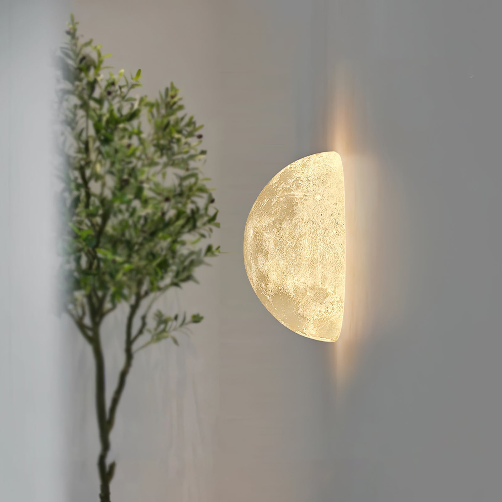 Olsolan Nordic Art Moon 3D Plastic Wall Lamp
