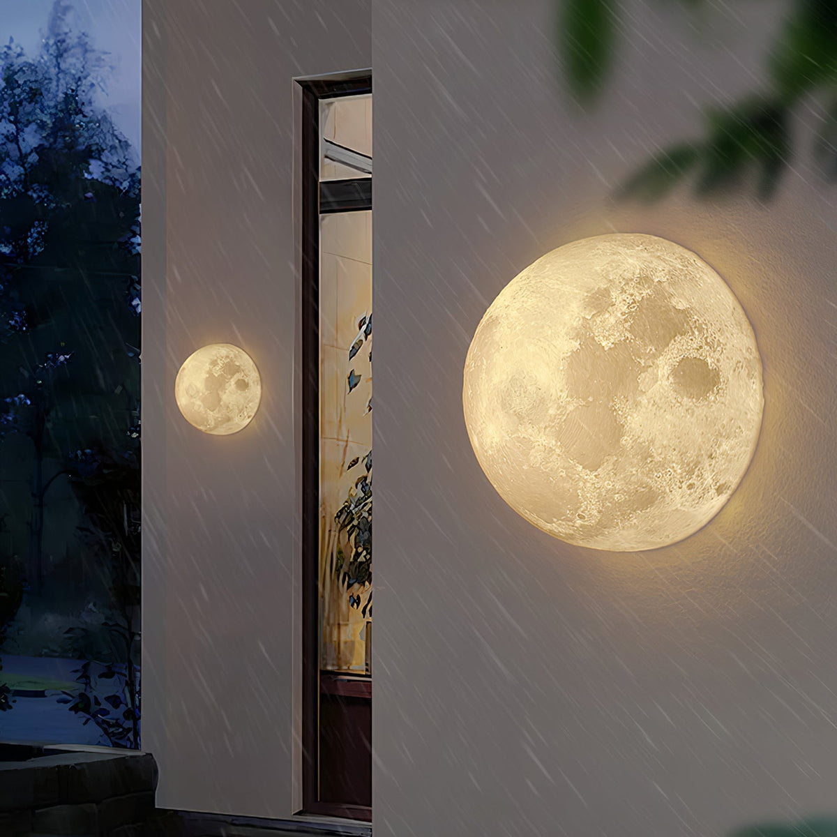 Olsolan Nordic Art Moon 3D Plastic Wall Lamp