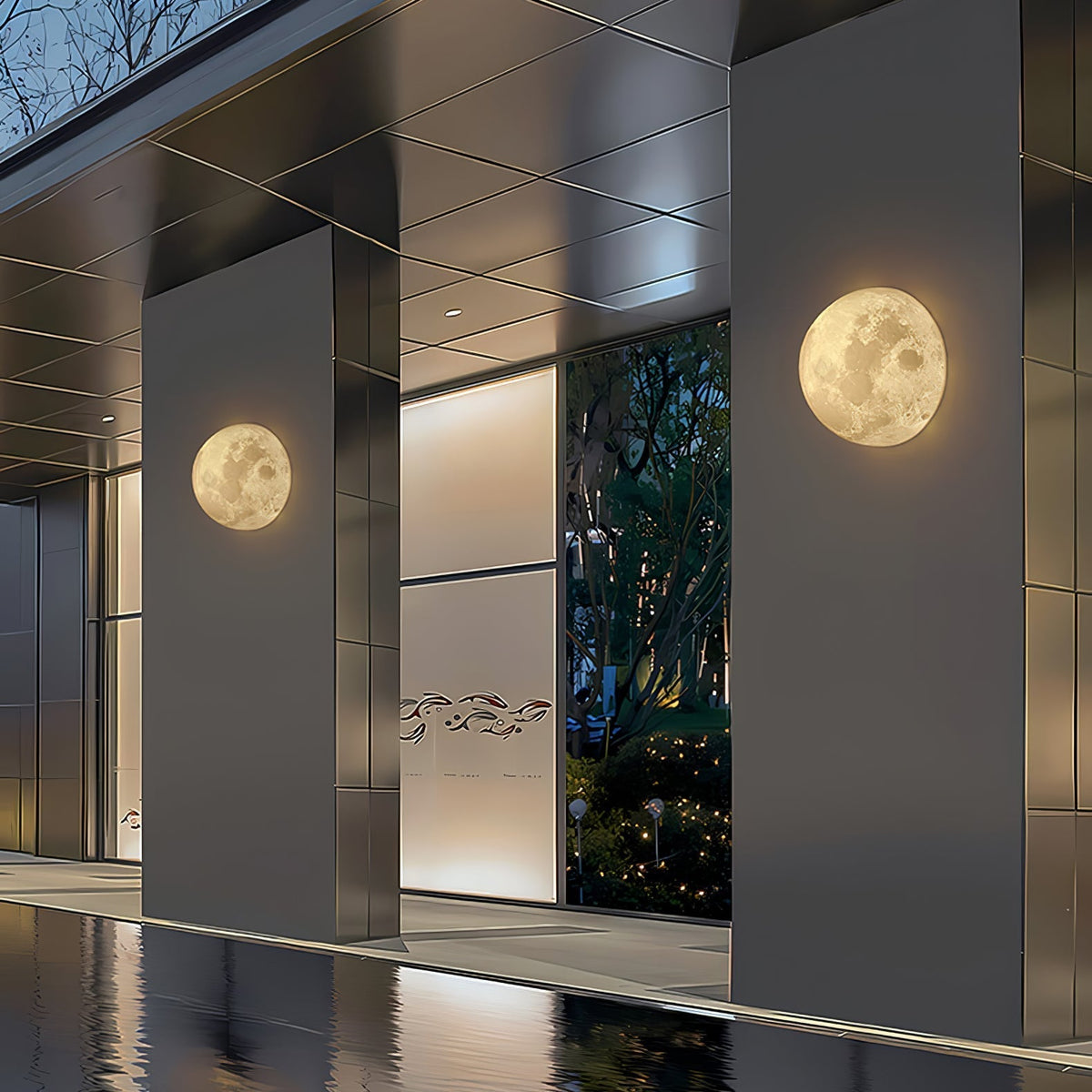 Olsolan Nordic Art Moon 3D Plastic Wall Lamp