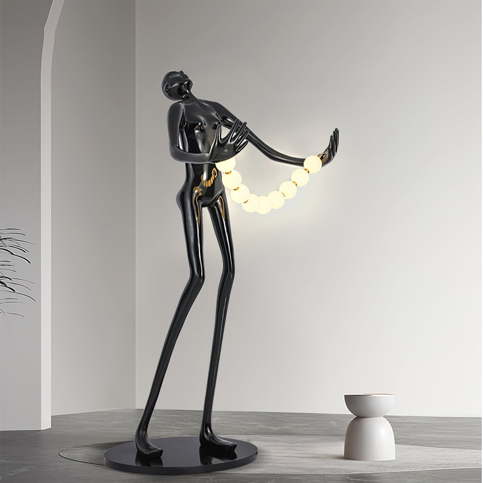 Orbit Beaded Sculptural Floor Lamp