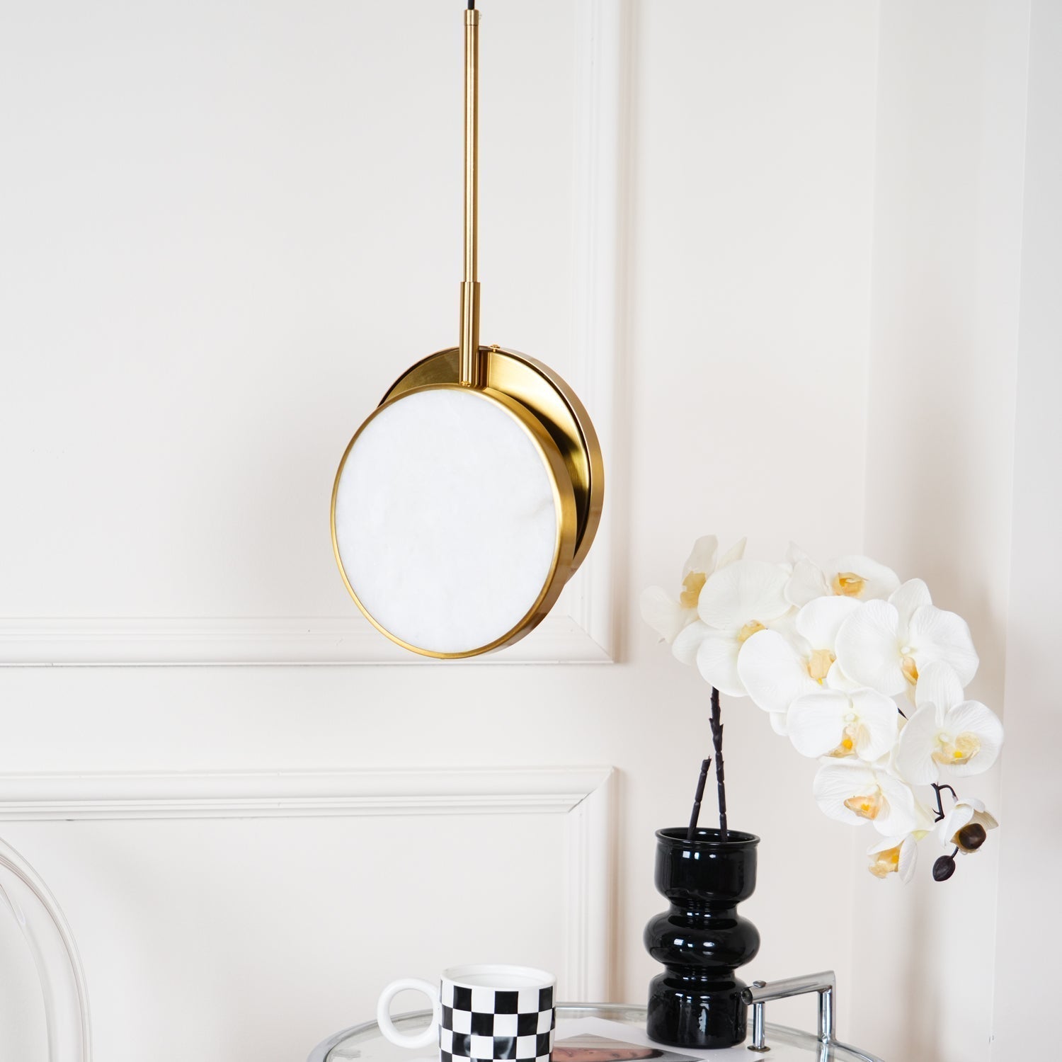 Synoryra Dual Disc Alabaster Pendant Light