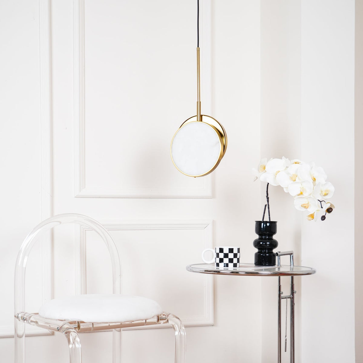 Synoryra Dual Disc Alabaster Pendant Light