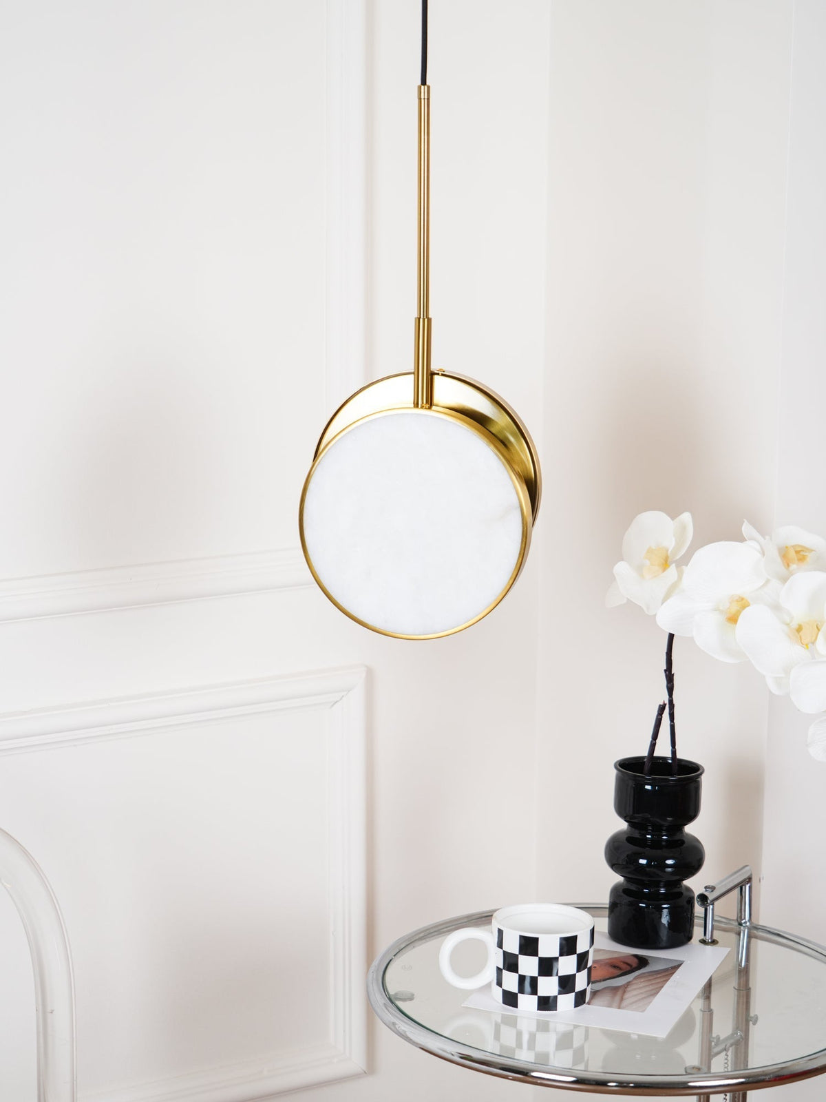 Synoryra Dual Disc Alabaster Pendant Light