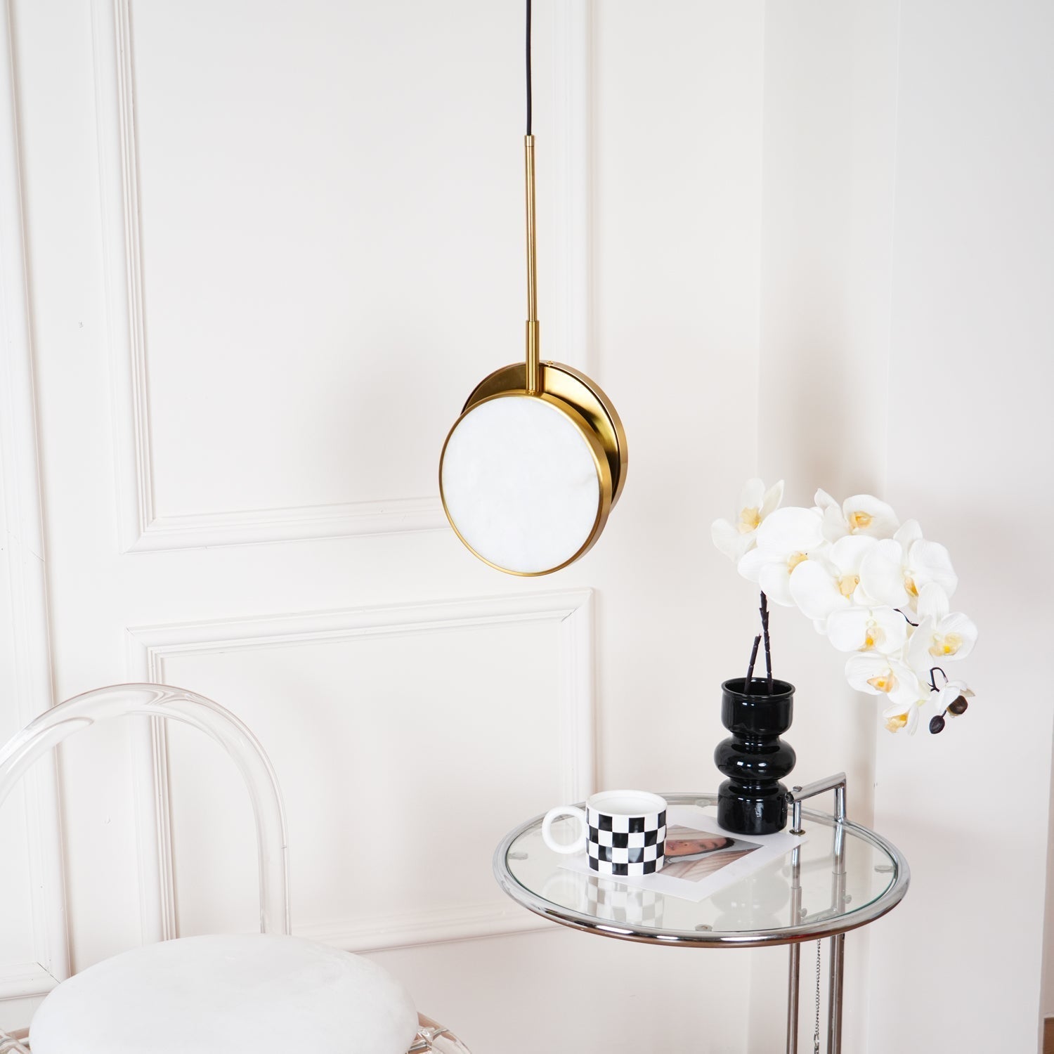 Synoryra Dual Disc Alabaster Pendant Light