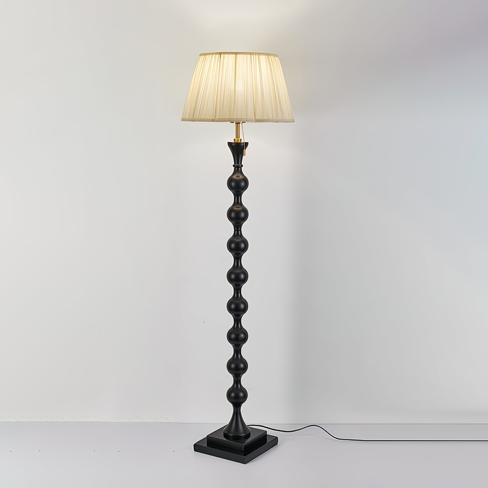 Celon Wood Fabric Vintage Floor Lamp - Neutral Decor