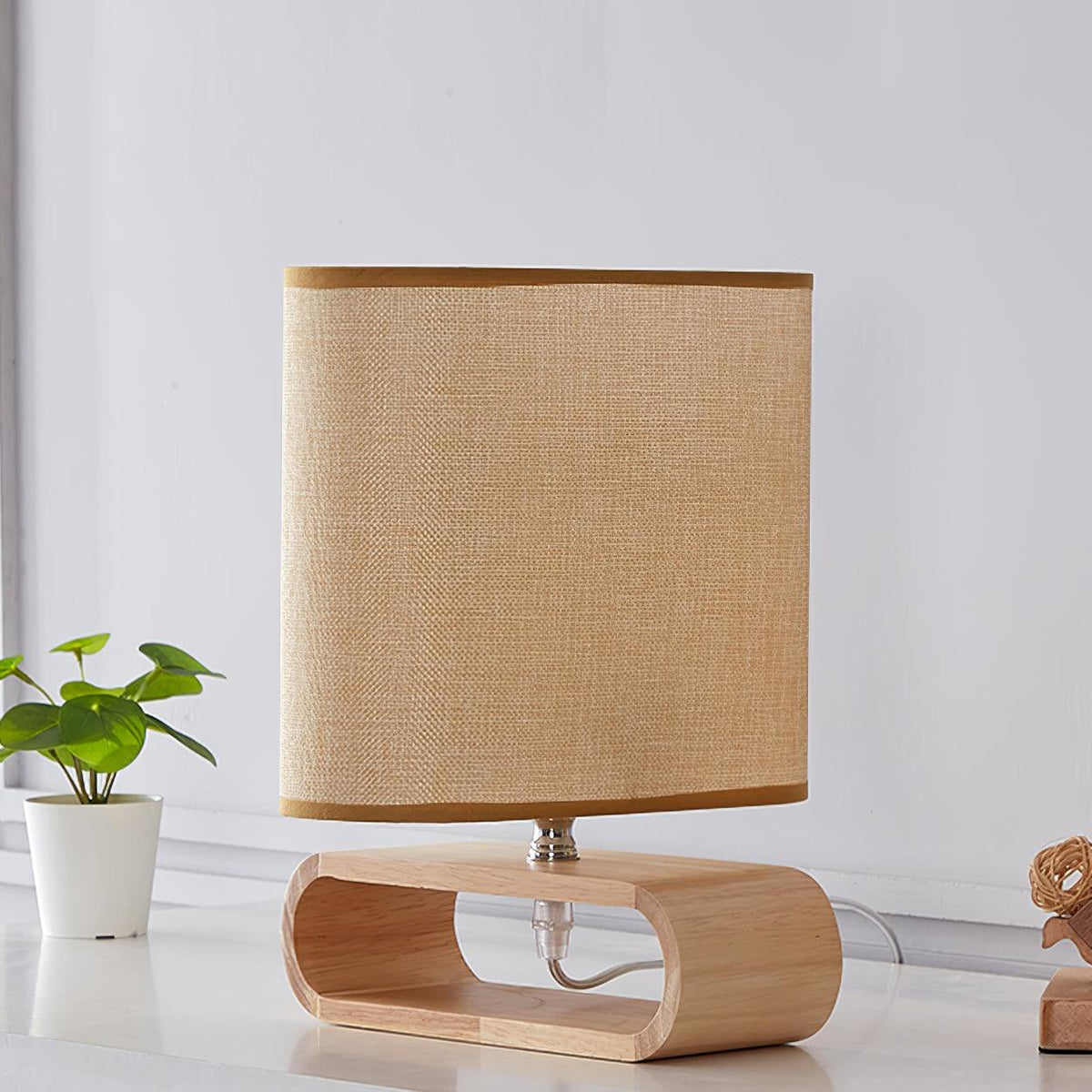 Loop Rustic Wood Table Lamp