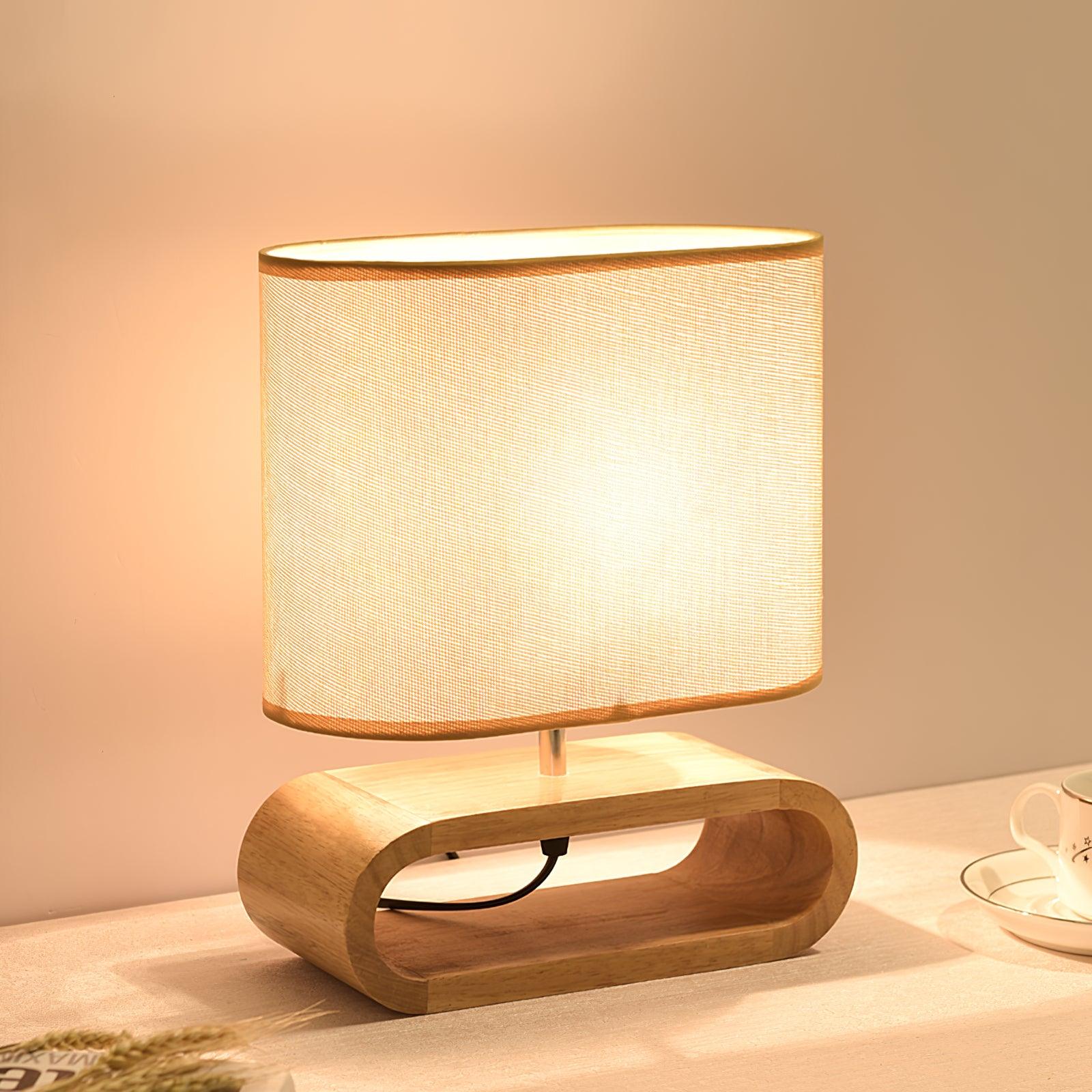 Loop Rustic Wood Table Lamp