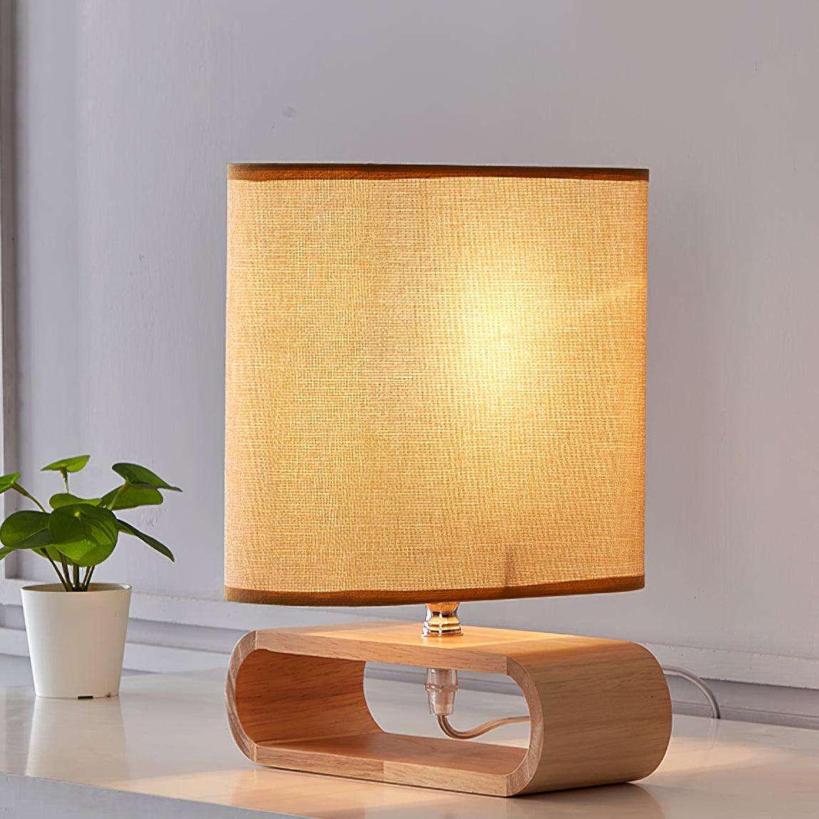 Loop Rustic Wood Table Lamp