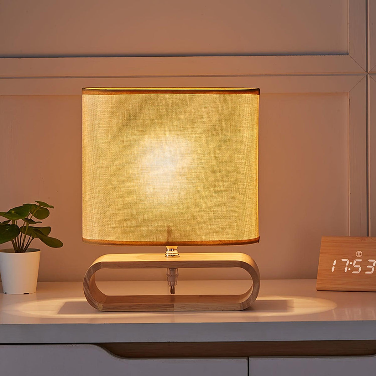Loop Rustic Wood Table Lamp