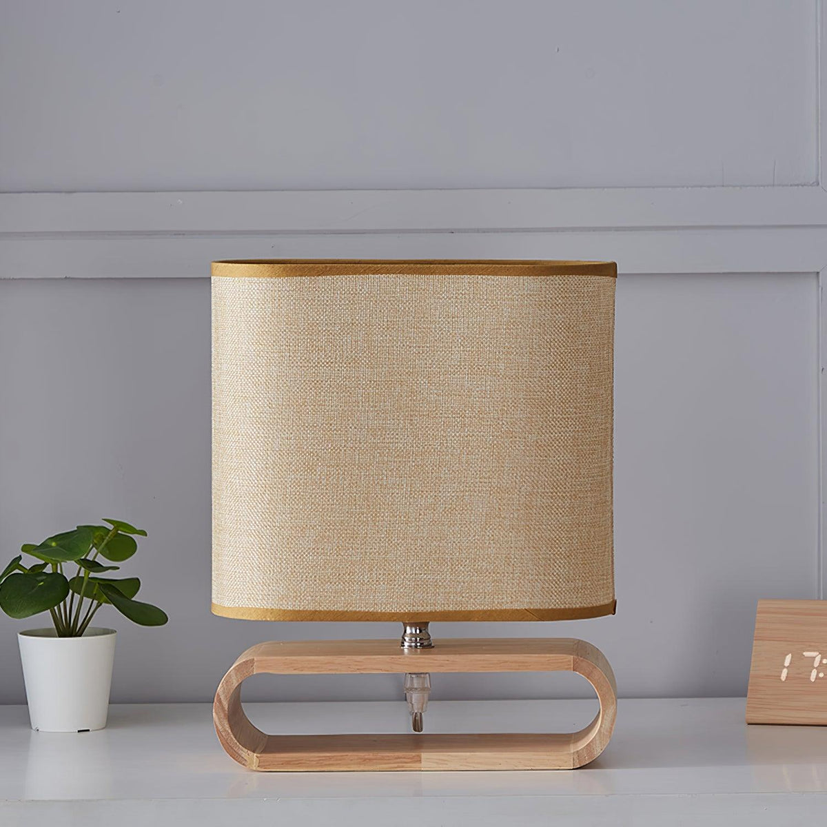 Loop Rustic Wood Table Lamp
