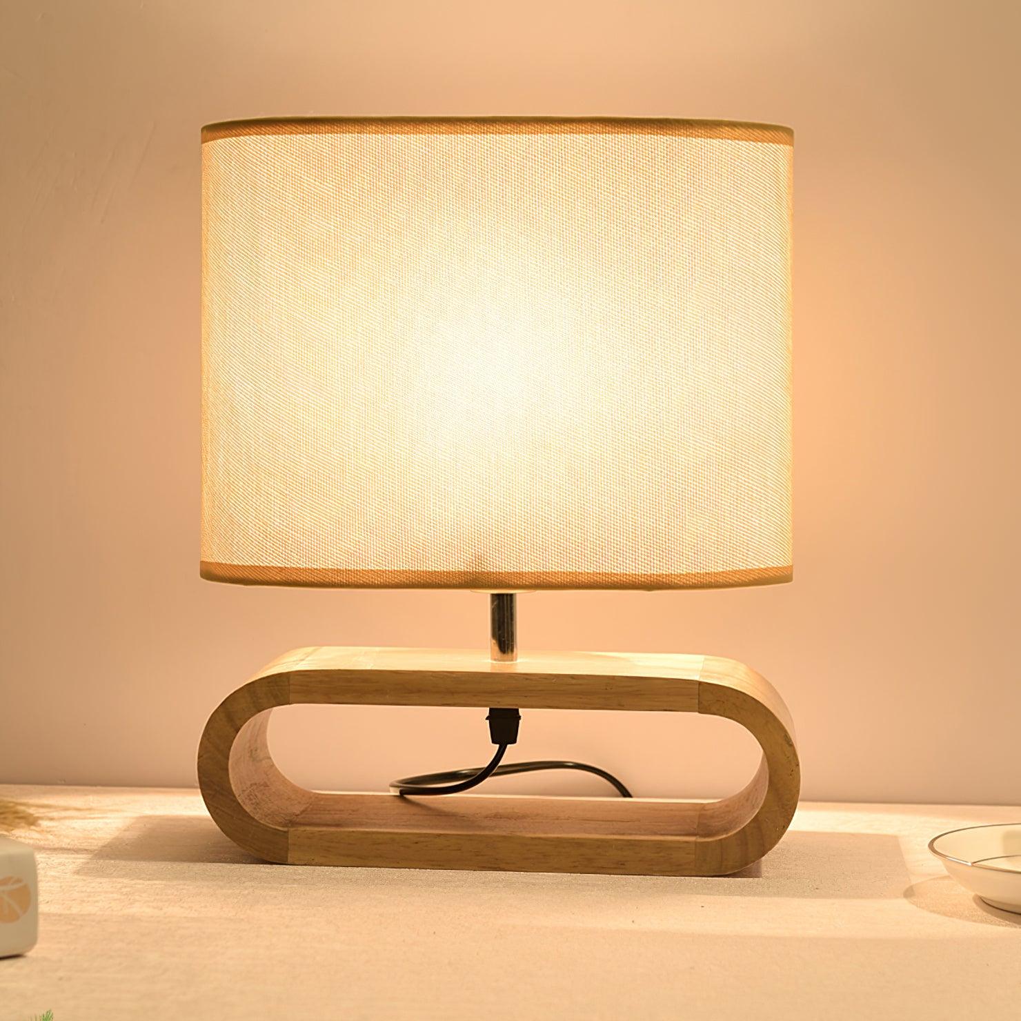 Loop Rustic Wood Table Lamp