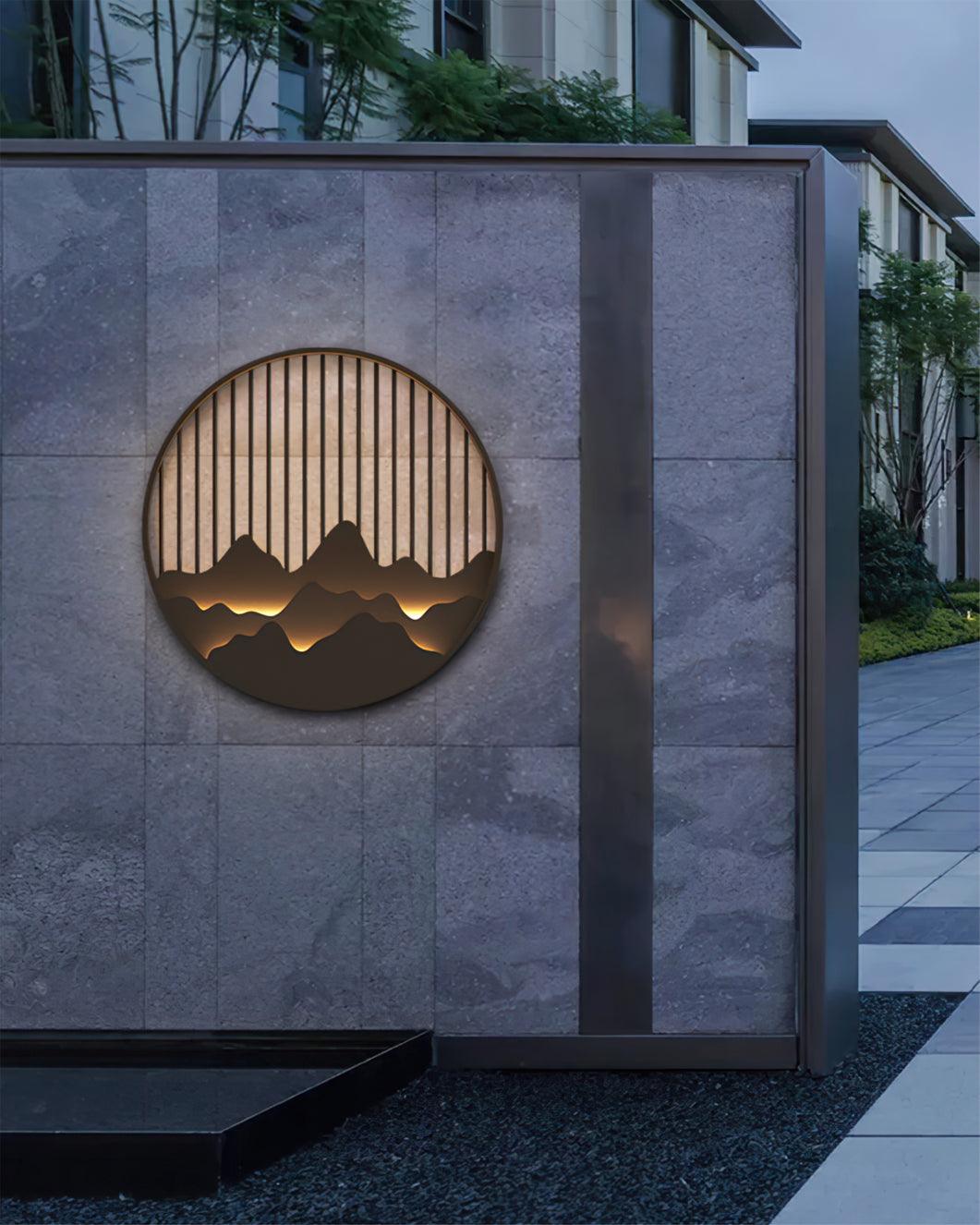 Sumi Mountain Circular Wall Light