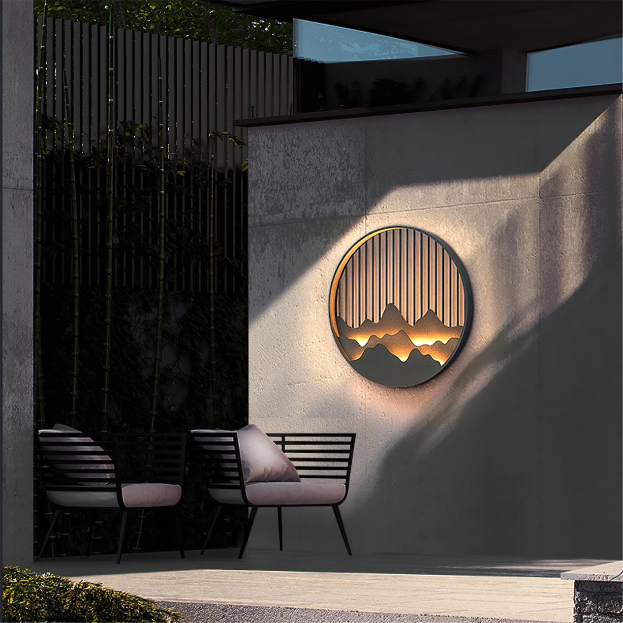 Sumi Mountain Circular Wall Light