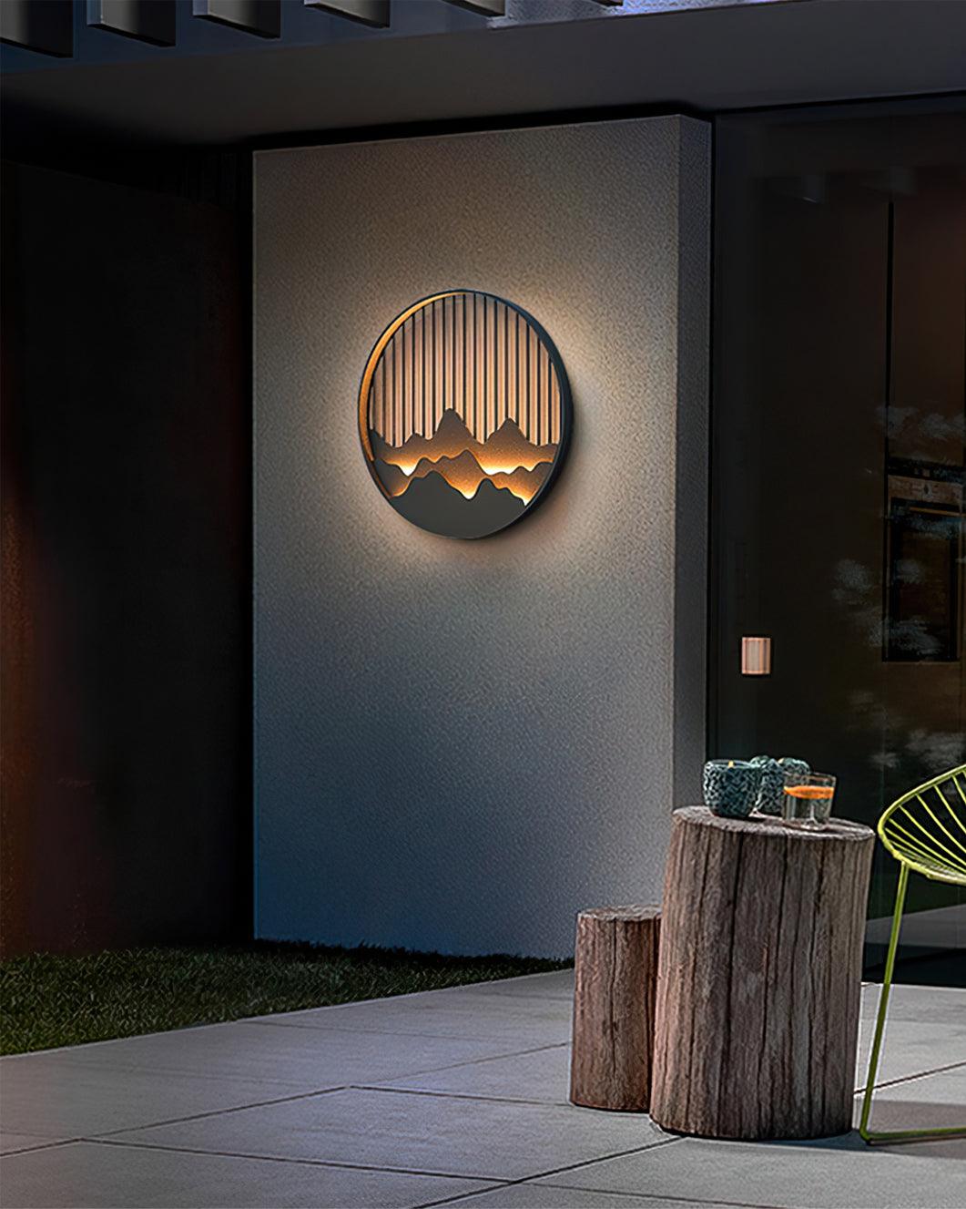 Sumi Mountain Circular Wall Light