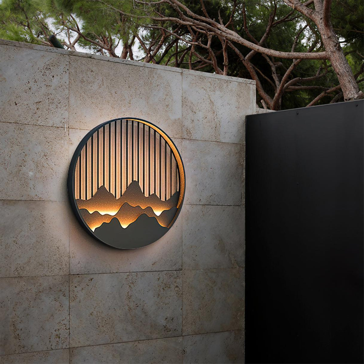 Sumi Mountain Circular Wall Light