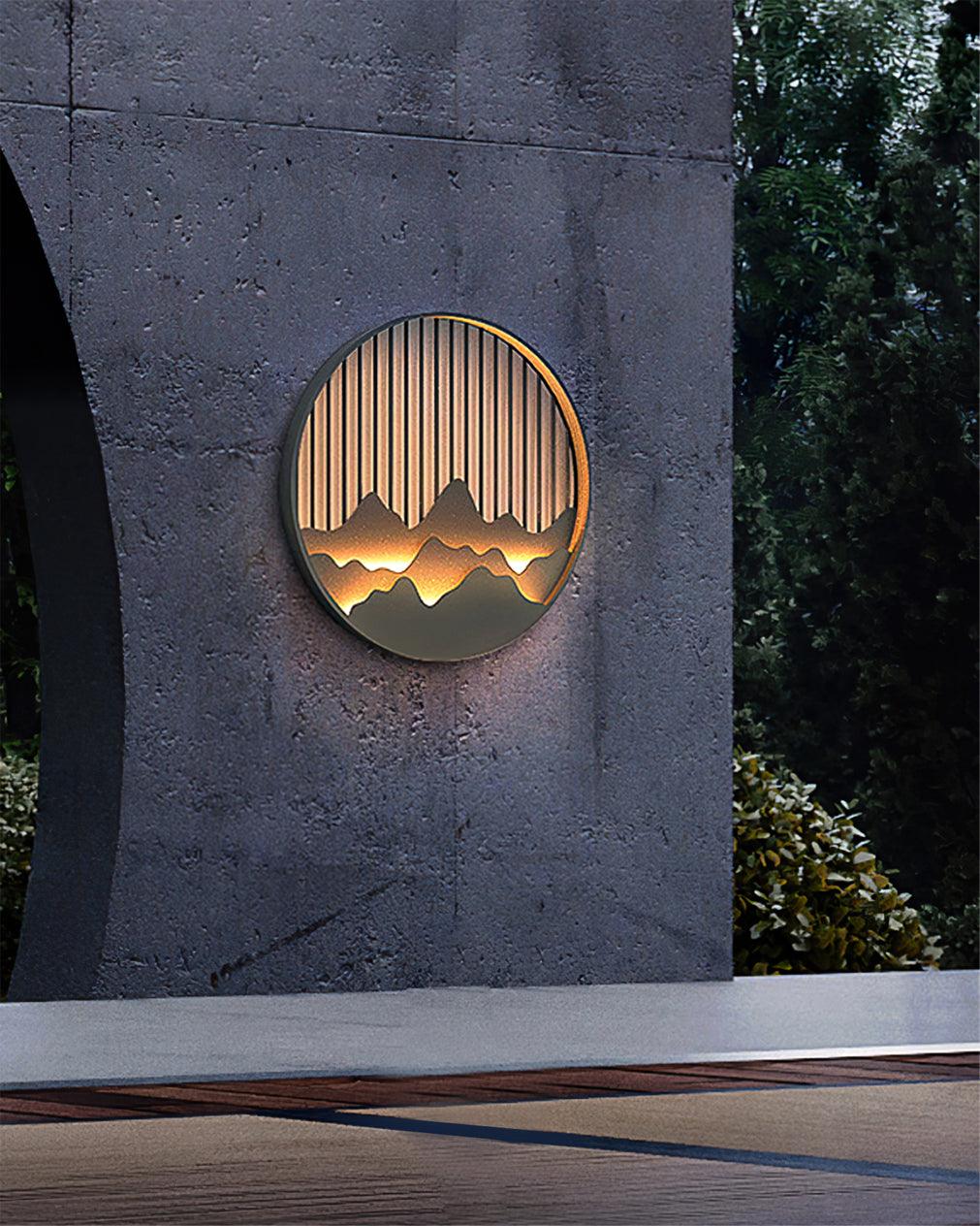 Sumi Mountain Circular Wall Light