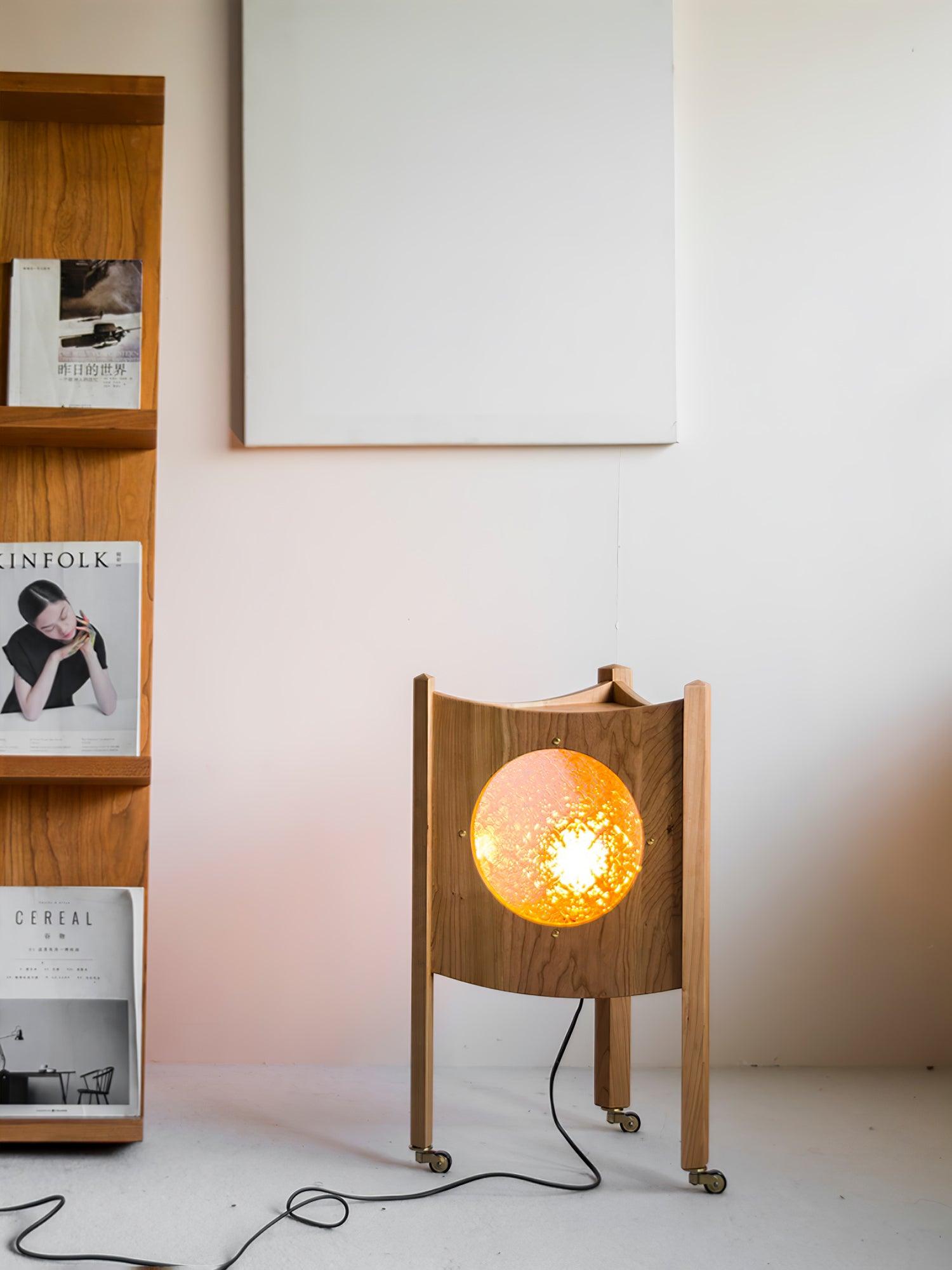 Carvora Wooden Panel Floor Lamp