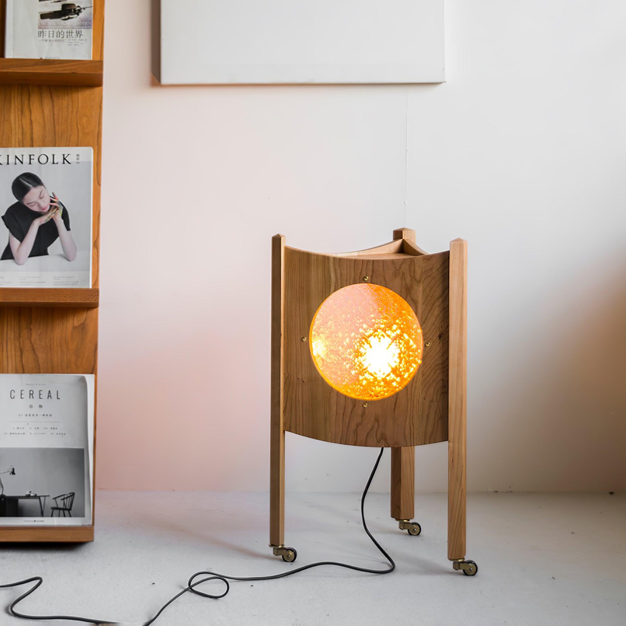 Carvora Wooden Panel Floor Lamp