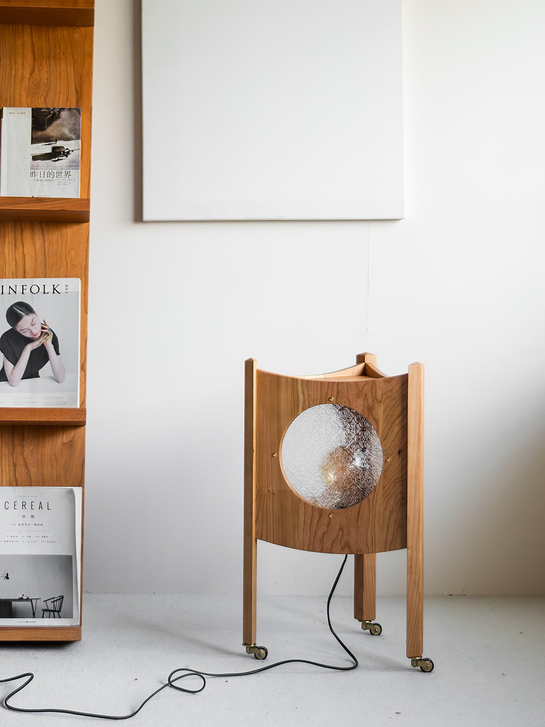 Carvora Wooden Panel Floor Lamp