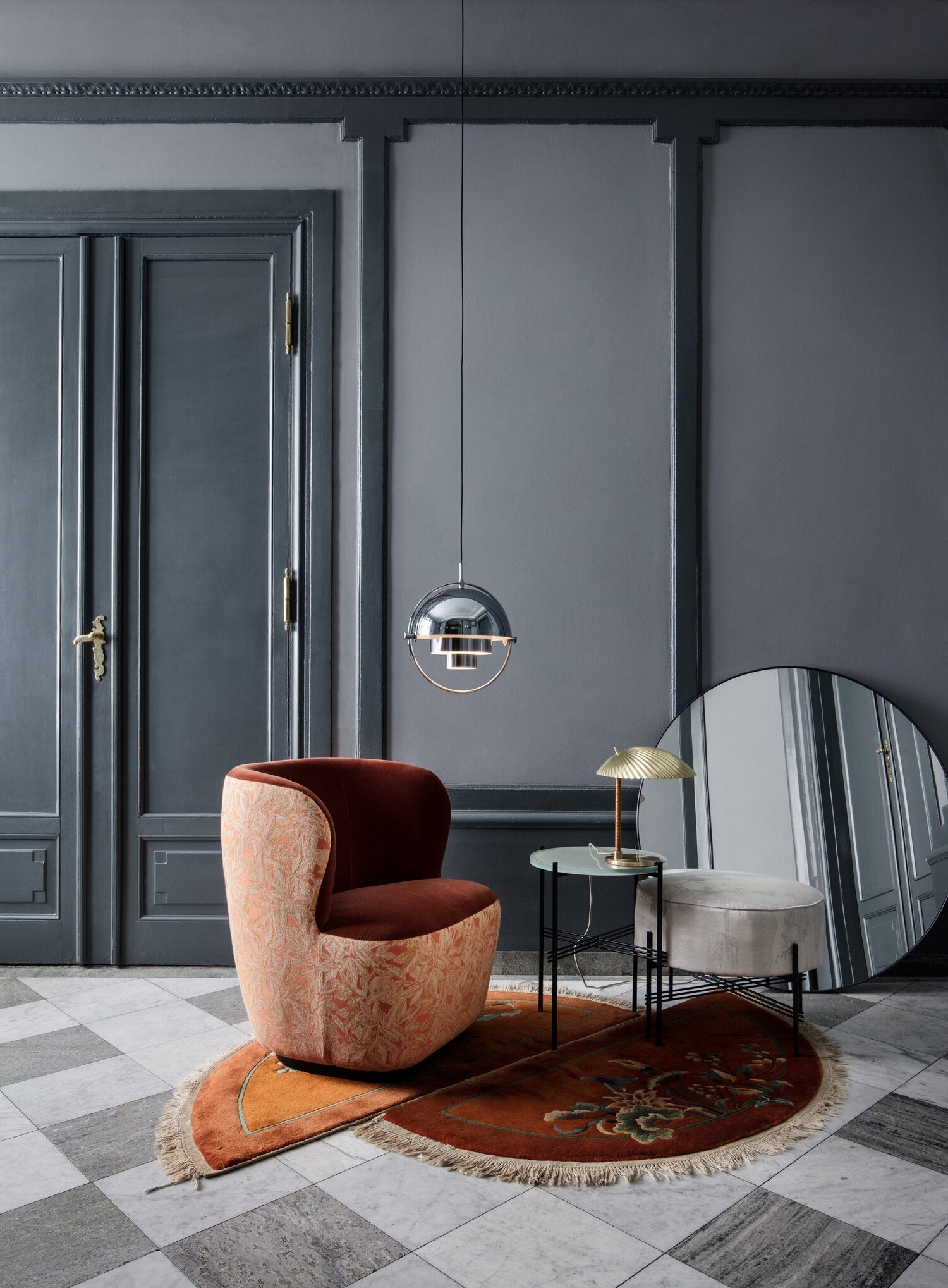 Lustra Pendant Lamp Deformed Ball Golden - Neutral Decor