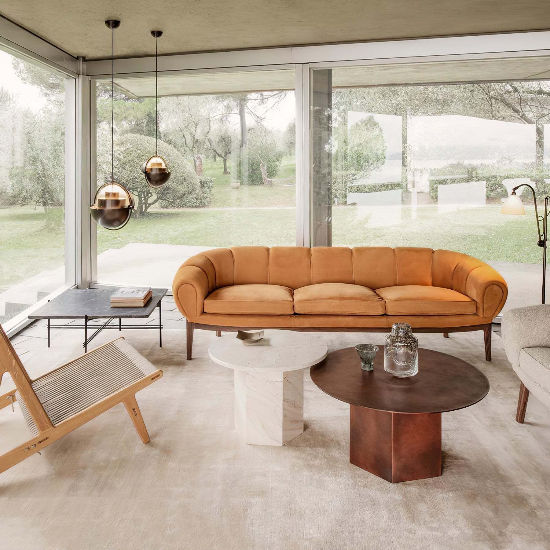 Lustra Pendant Lamp Deformed Ball Golden - Neutral Decor