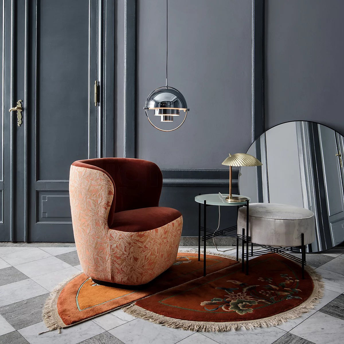 Lustra Pendant Lamp Deformed Ball Golden - Neutral Decor