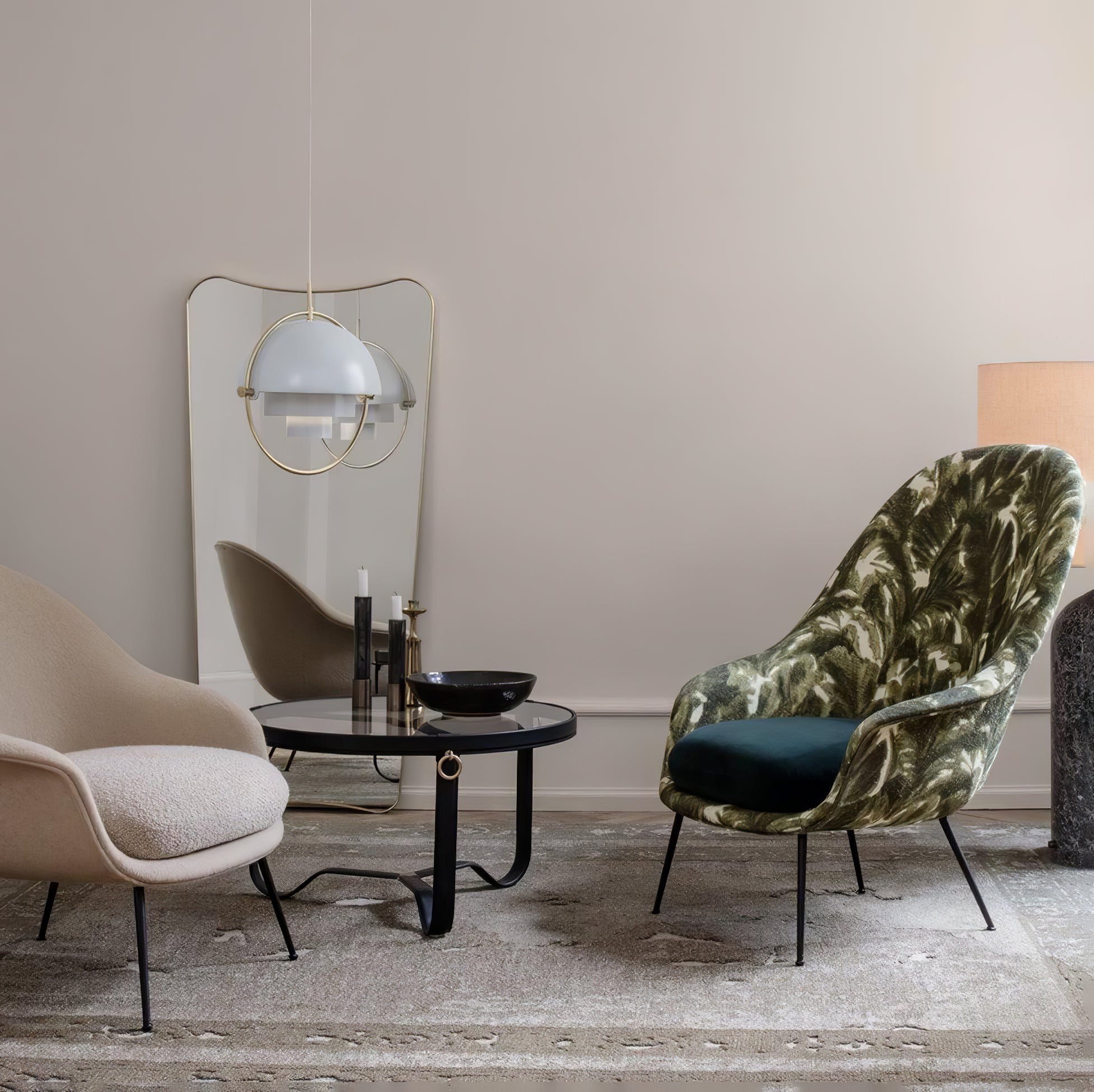 Lustra Pendant Lamp Deformed Ball Golden - Neutral Decor
