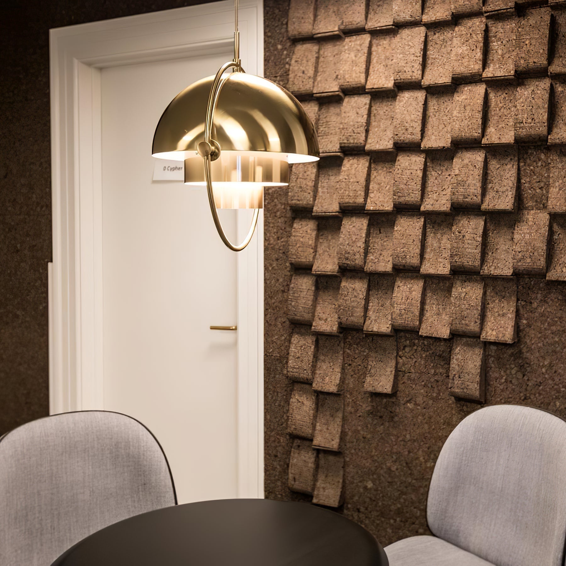Lustra Pendant Lamp Deformed Ball Golden - Neutral Decor
