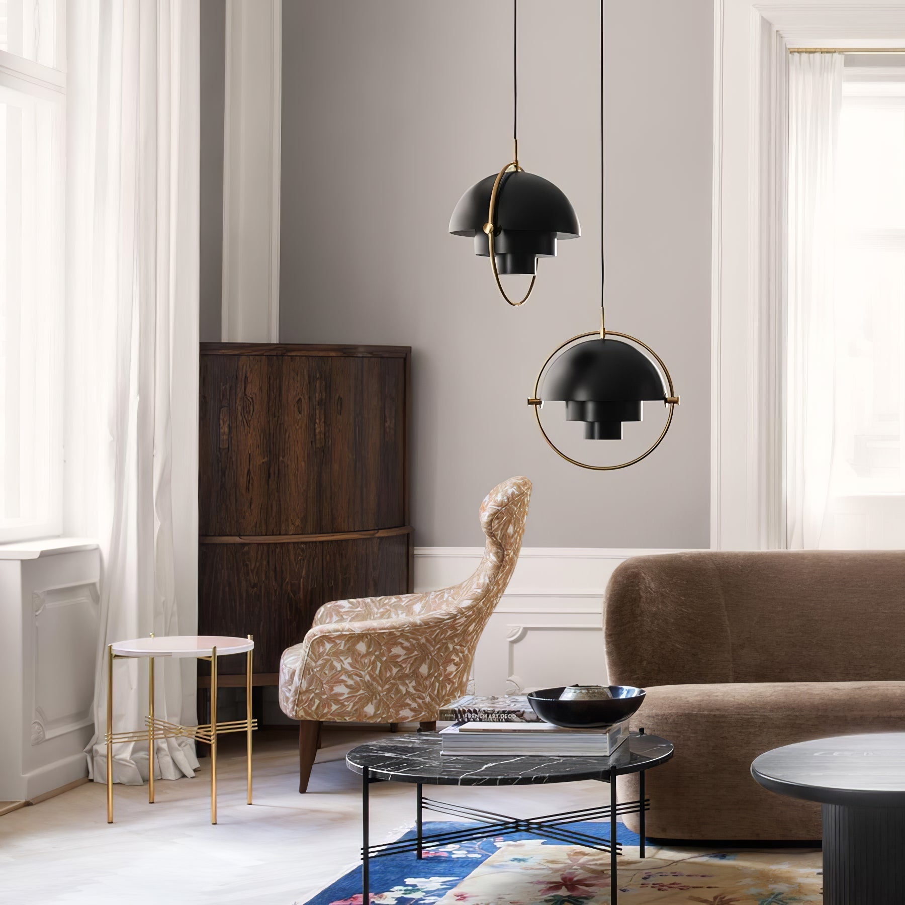 Lustra Pendant Lamp Deformed Ball Golden - Neutral Decor