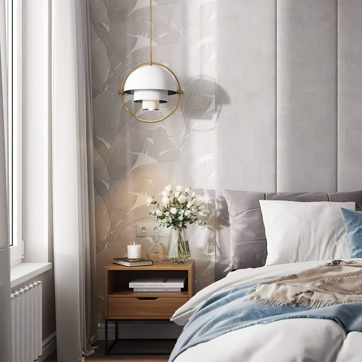 Miruaine Pendant Lamp Deformed Ball Golden