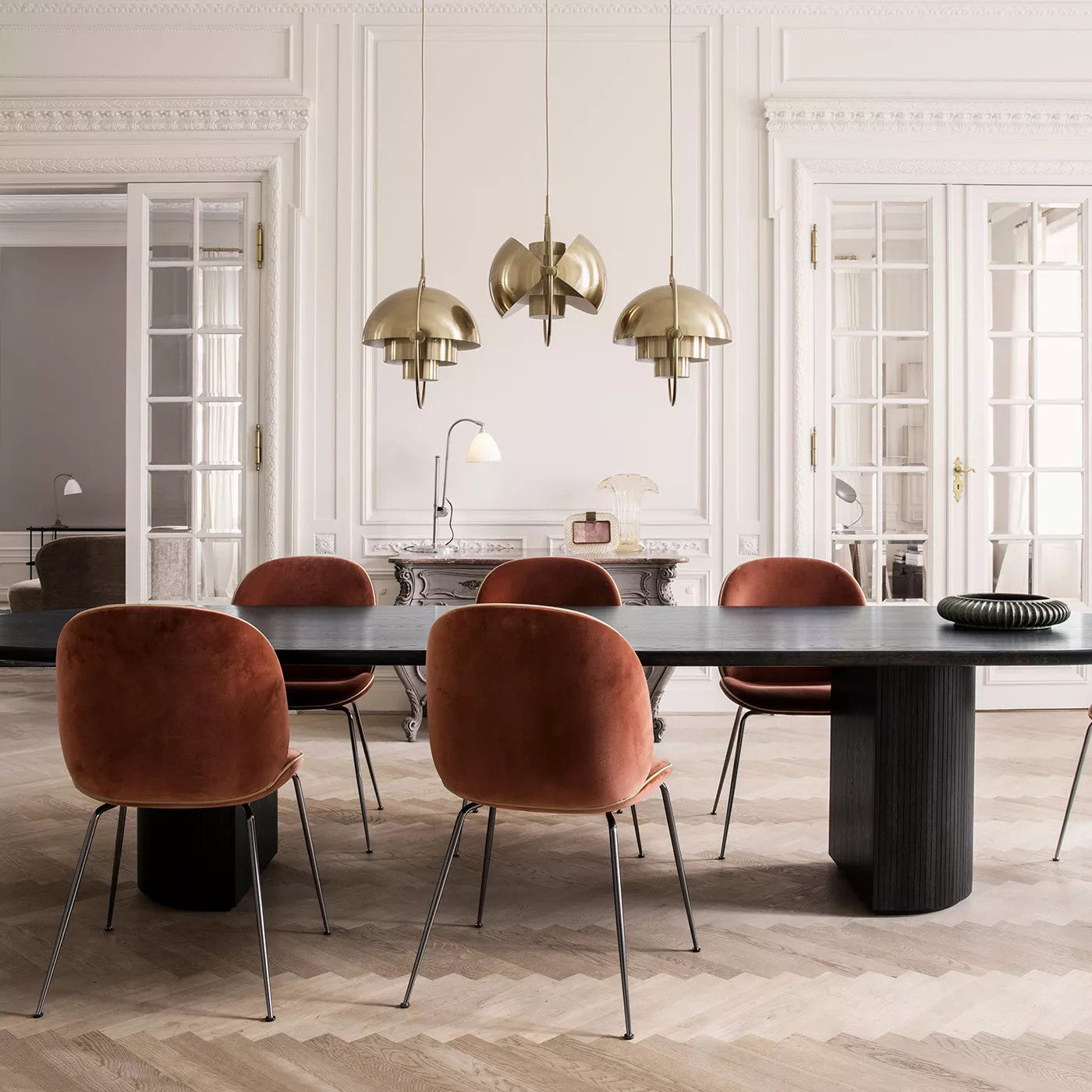 Miruaine Pendant Lamp Deformed Ball Golden
