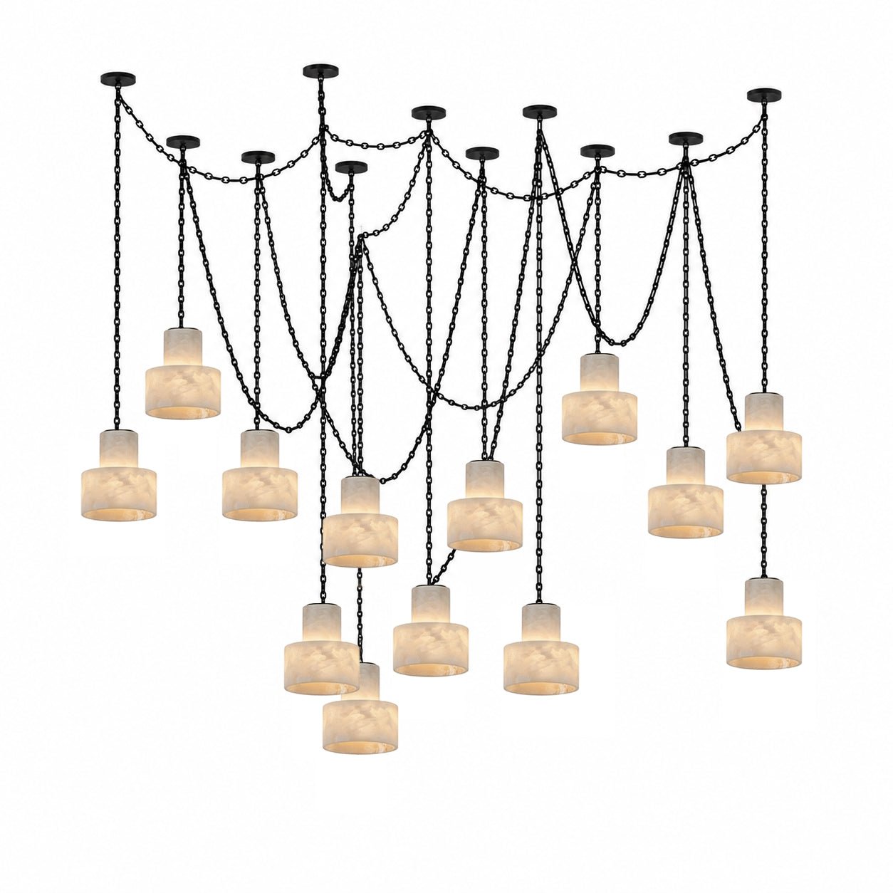 Leocadie Multi-Tier Chain Drum Pendant Lamp