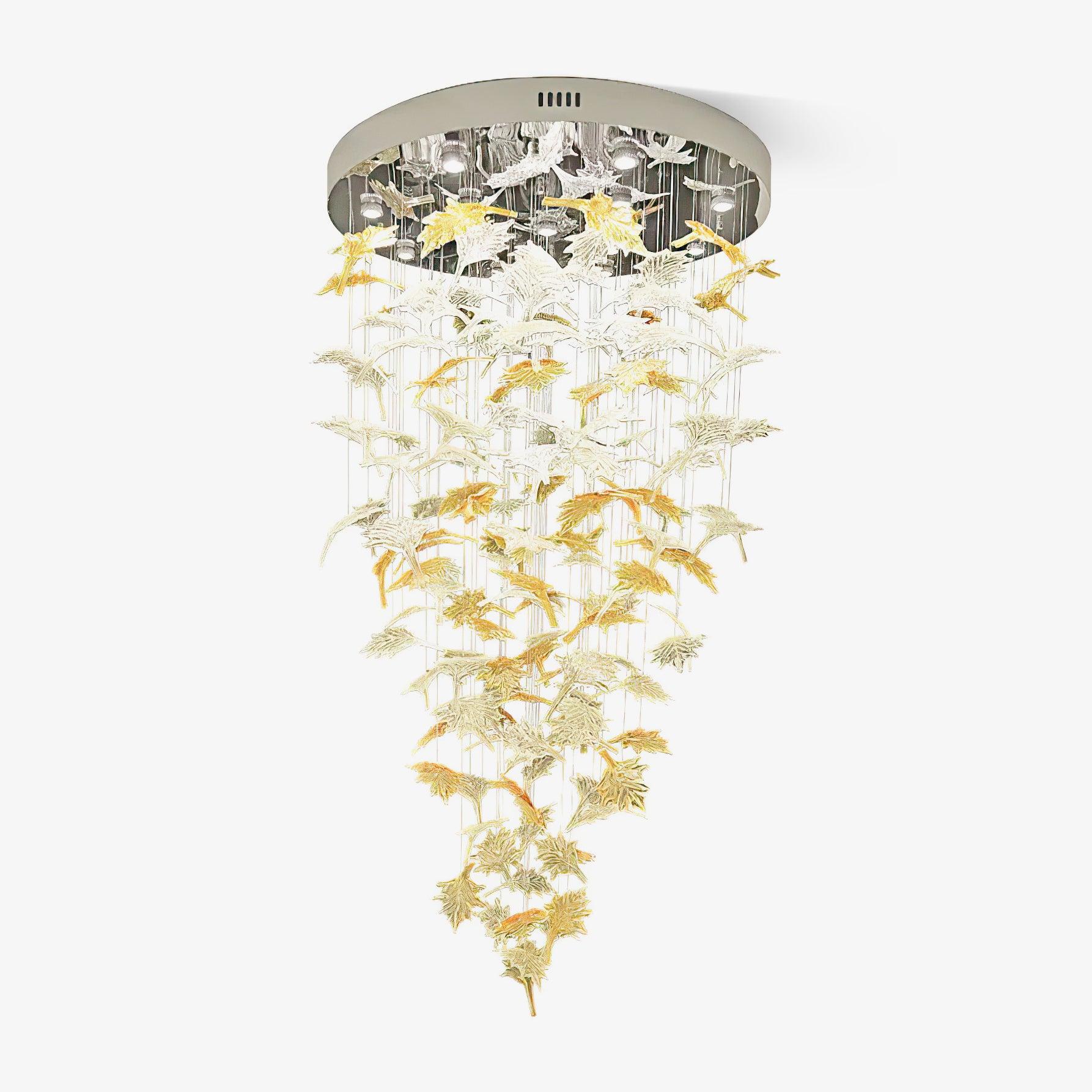 Syraean Multicolor Maple Leaf Crystal Chandelier