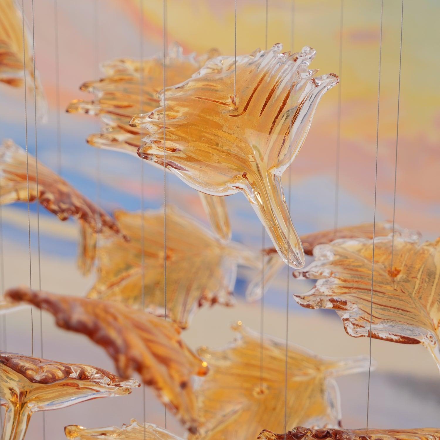 Syraean Multicolor Maple Leaf Crystal Chandelier