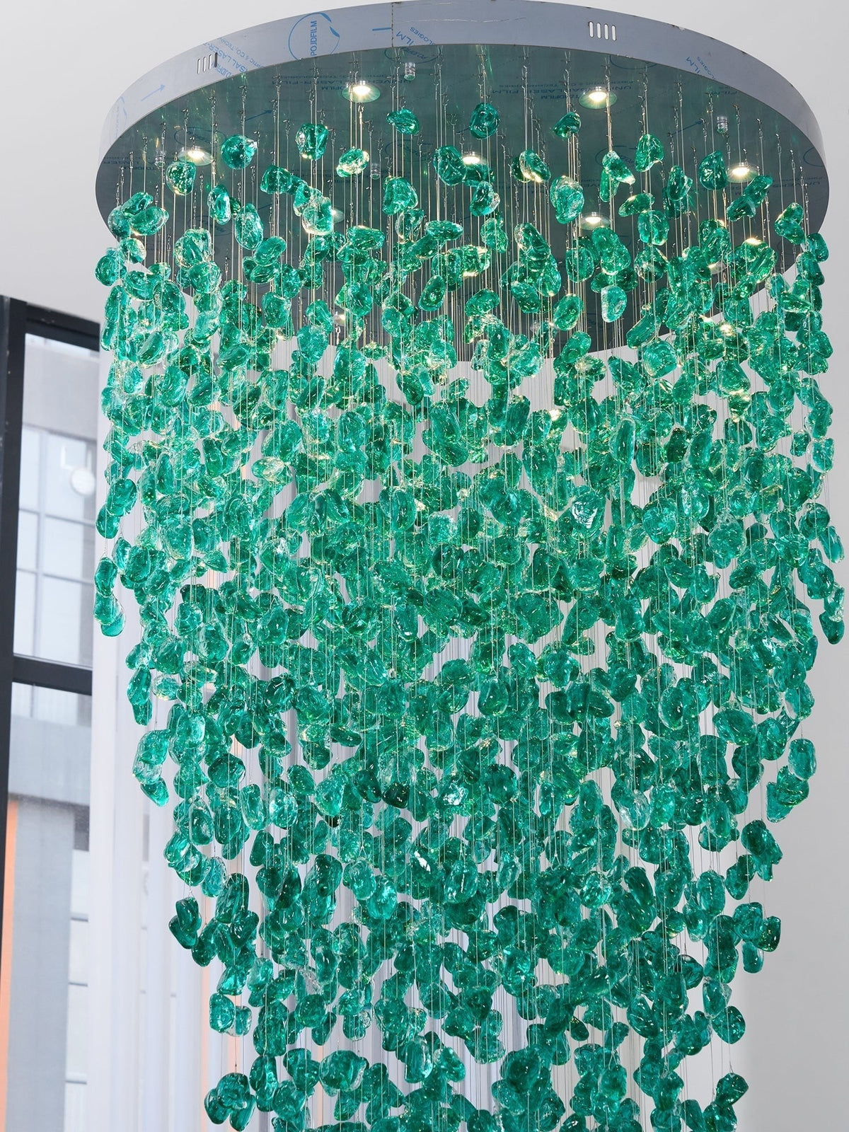 Polychrome Mineral Quartz Cascade Chandelier
