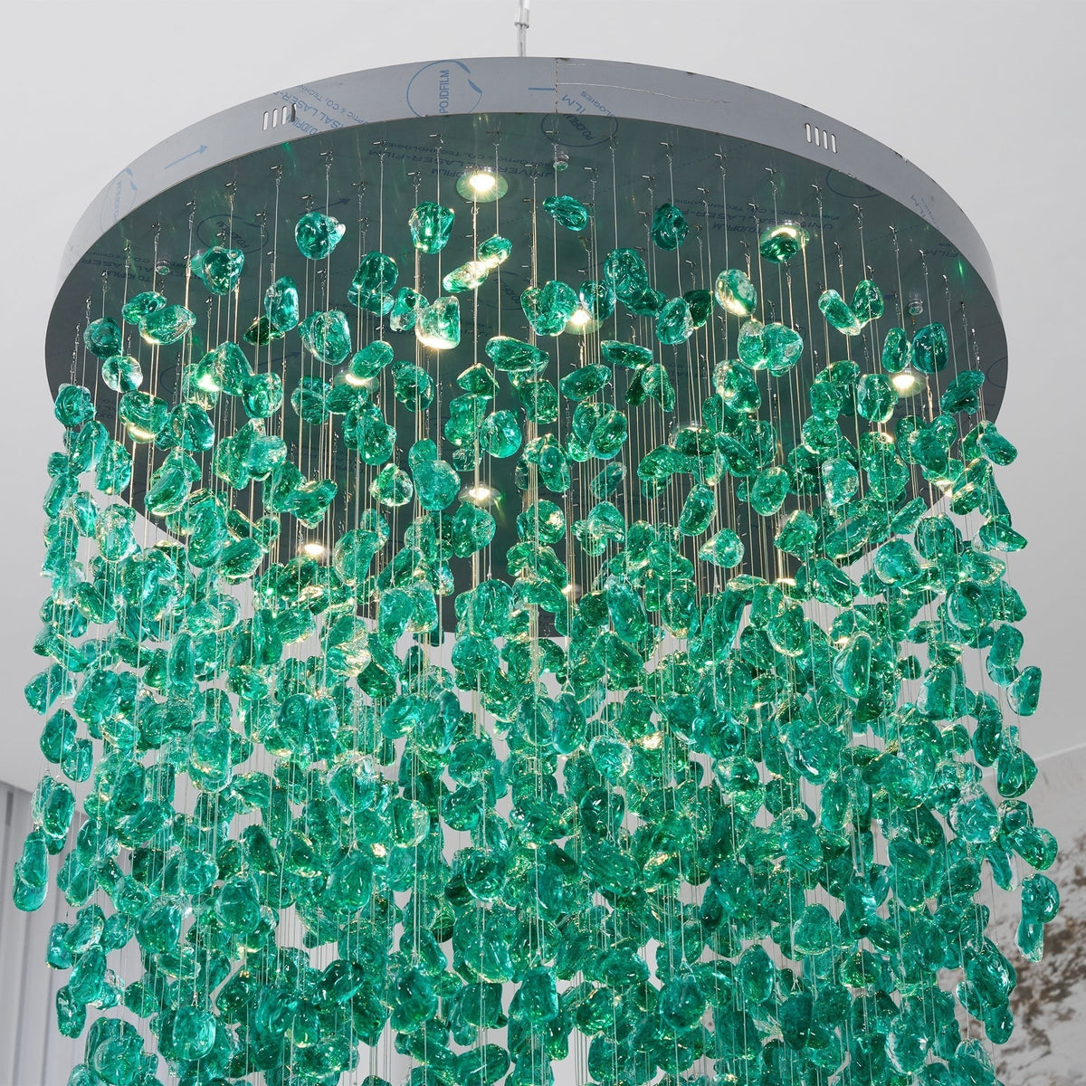 Polychrome Mineral Quartz Cascade Chandelier