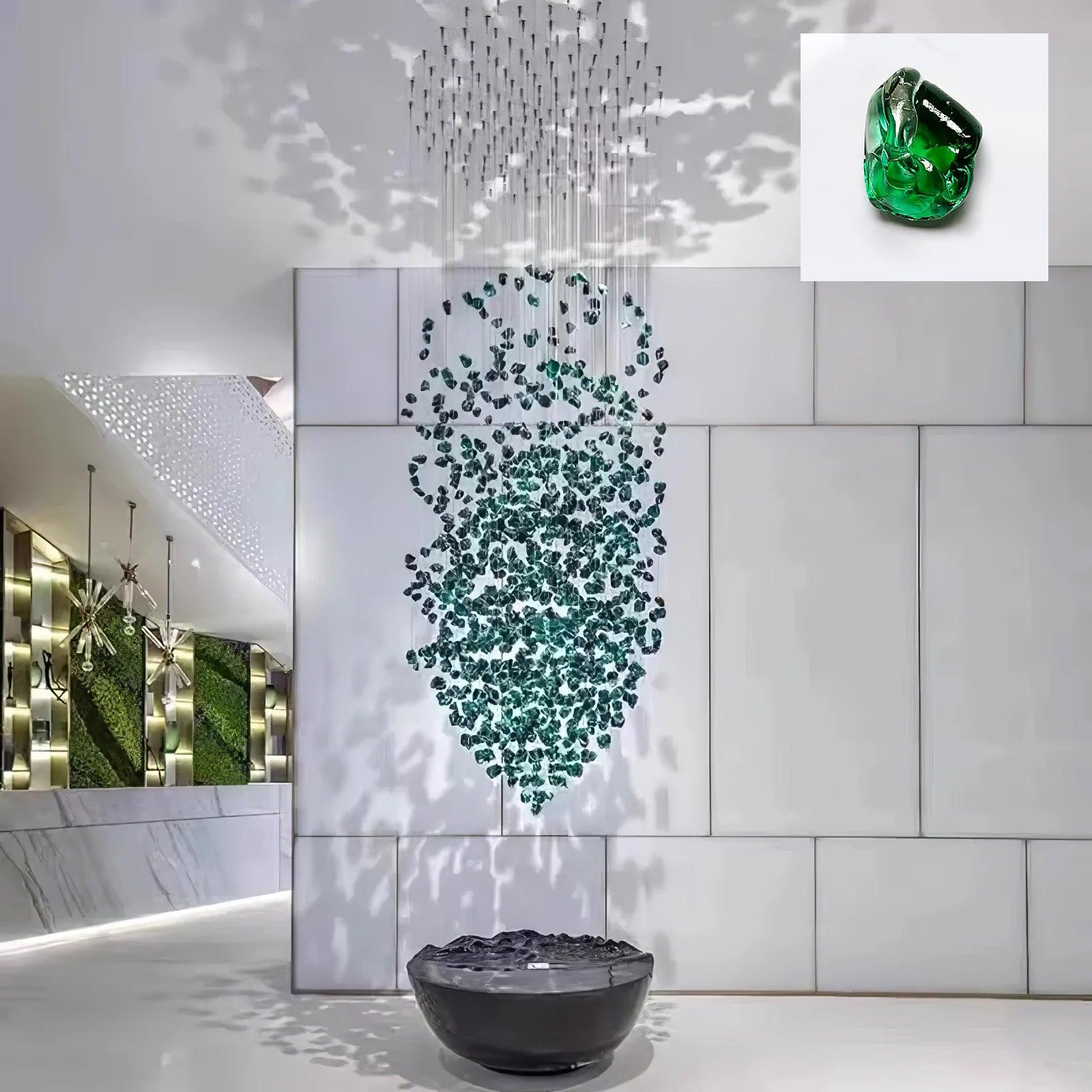 Polychrome Mineral Quartz Cascade Chandelier