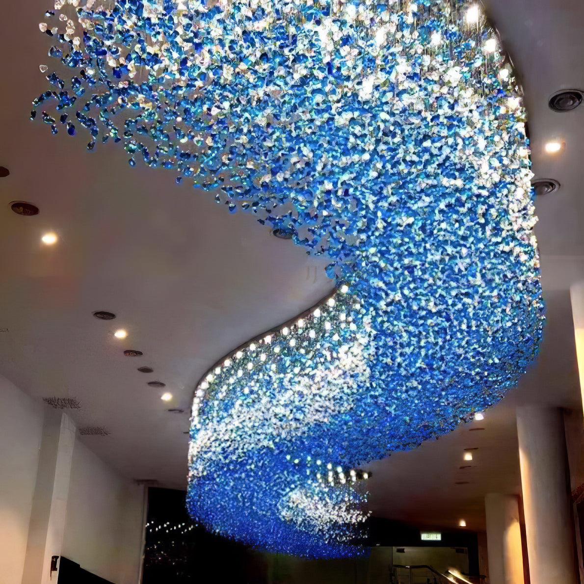 Polychrome Mineral Quartz Cascade Chandelier